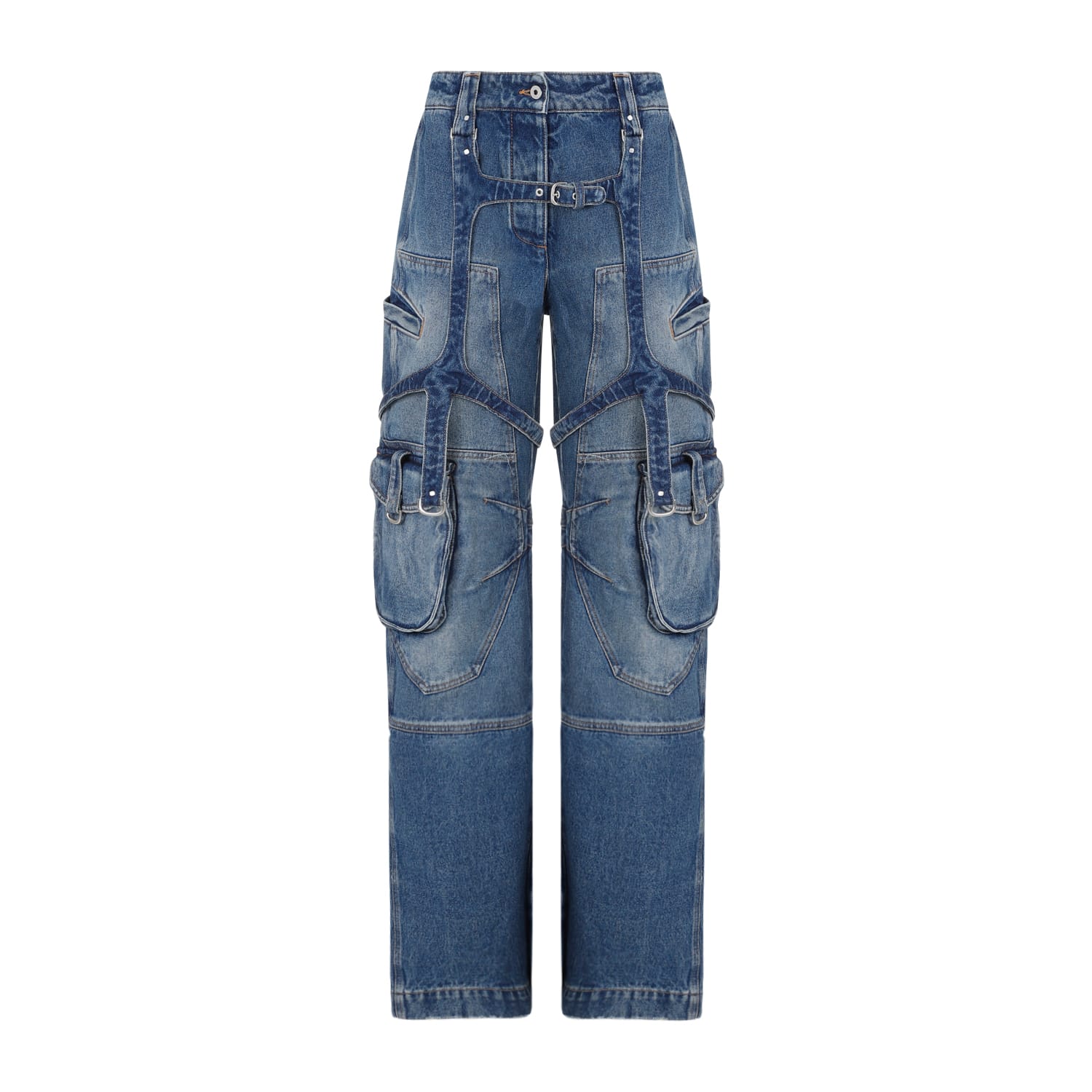 Shop Off-white Cargo Over Pants In Blue