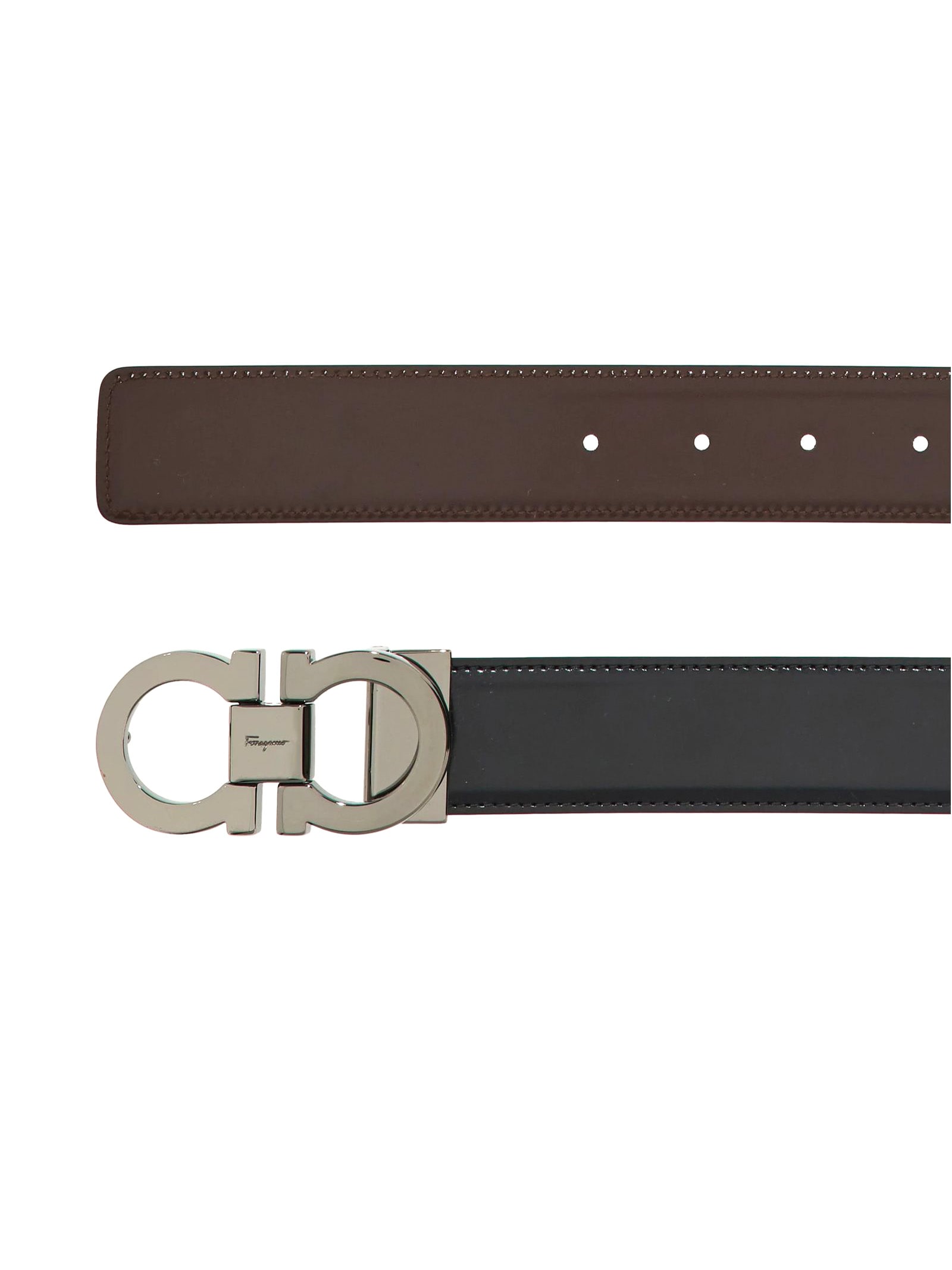 Shop Ferragamo Reversible Black Calfskin Belt