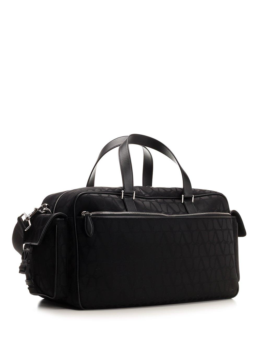 Shop Valentino Toile Iconographe Zip-up Duffle Bag In Black