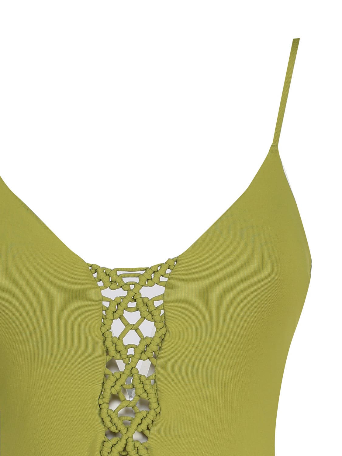 Shop Fisico Cristina Ferrari One-piece Swimsuit With Braiding In Green