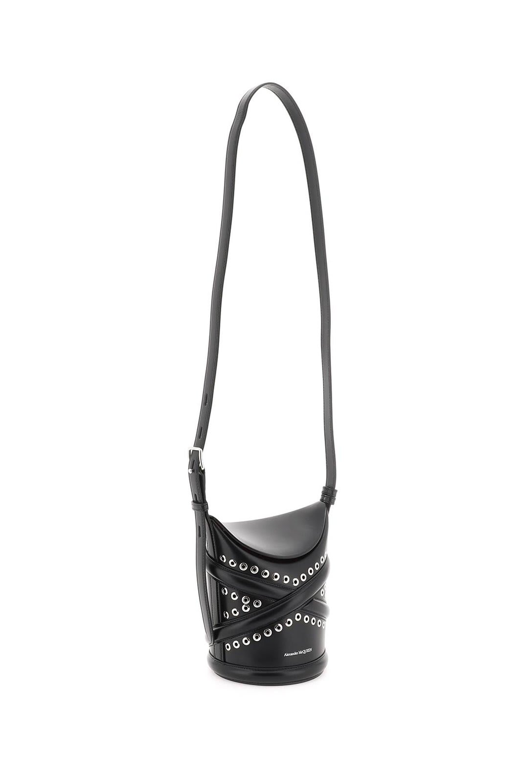 Shop Alexander Mcqueen The Curve Small Bucket Bag In Black