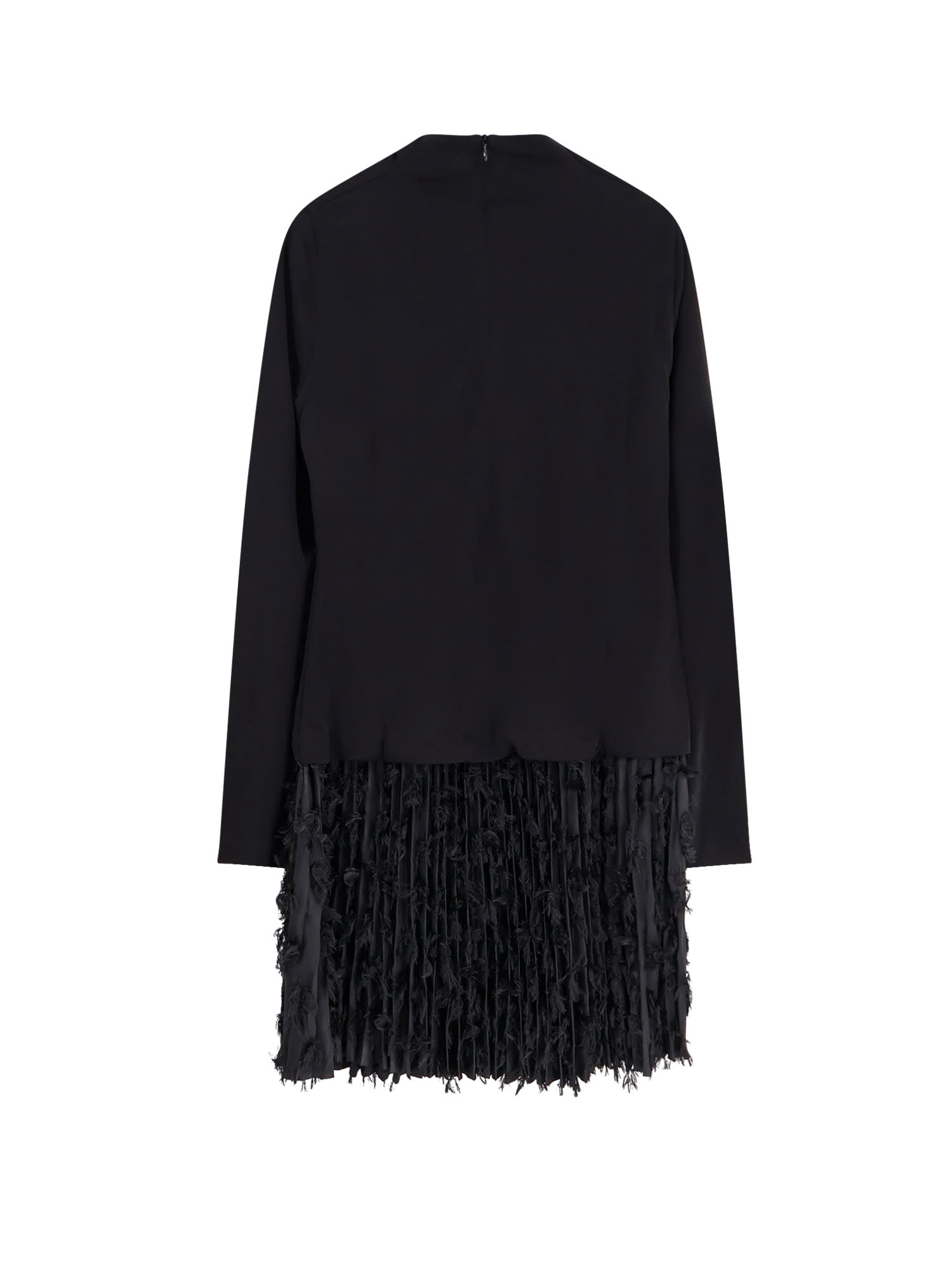 Hugo Boss Textured Knitwear With Long Sleeves And Fringe In Blue