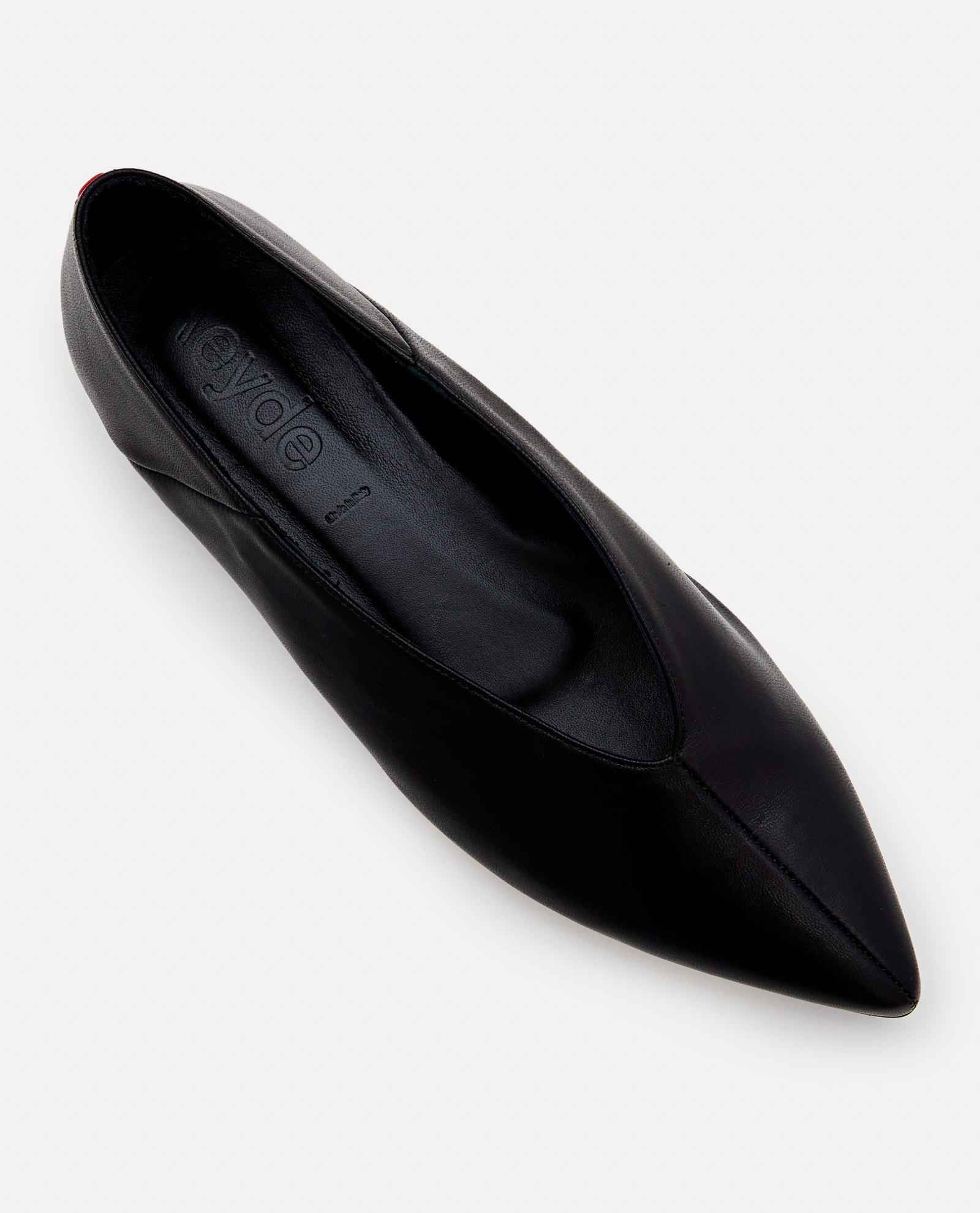 Shop Aeyde Black Moa Leather Ballerinas