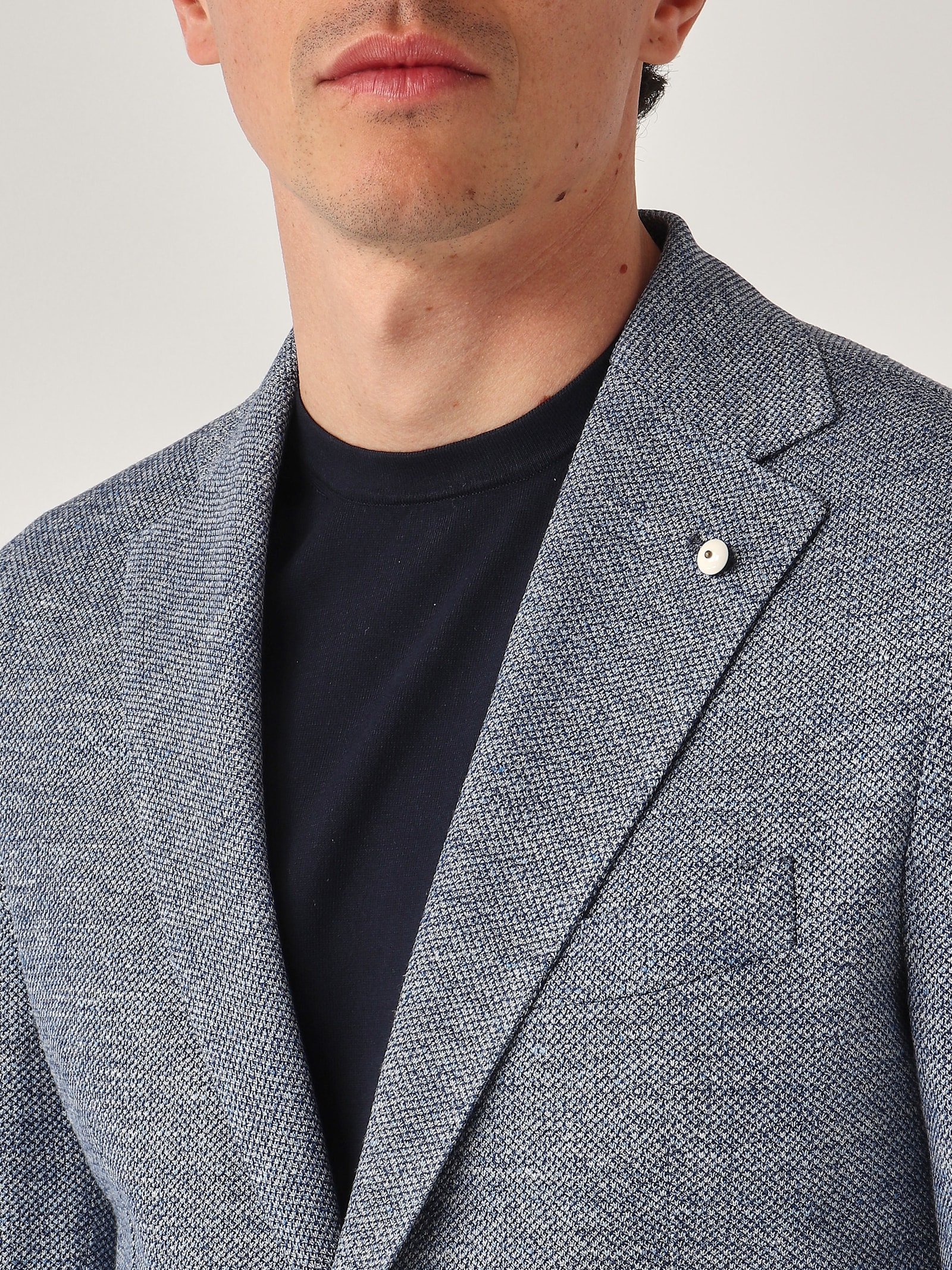 L.b.m 1911 Regolare Micro Operato Blazer In Gray