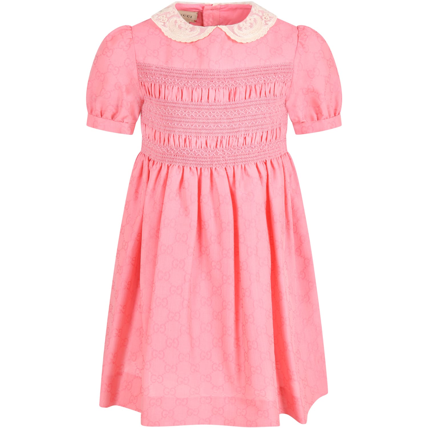 Gucci Pink Dress For Girl With Double Gg