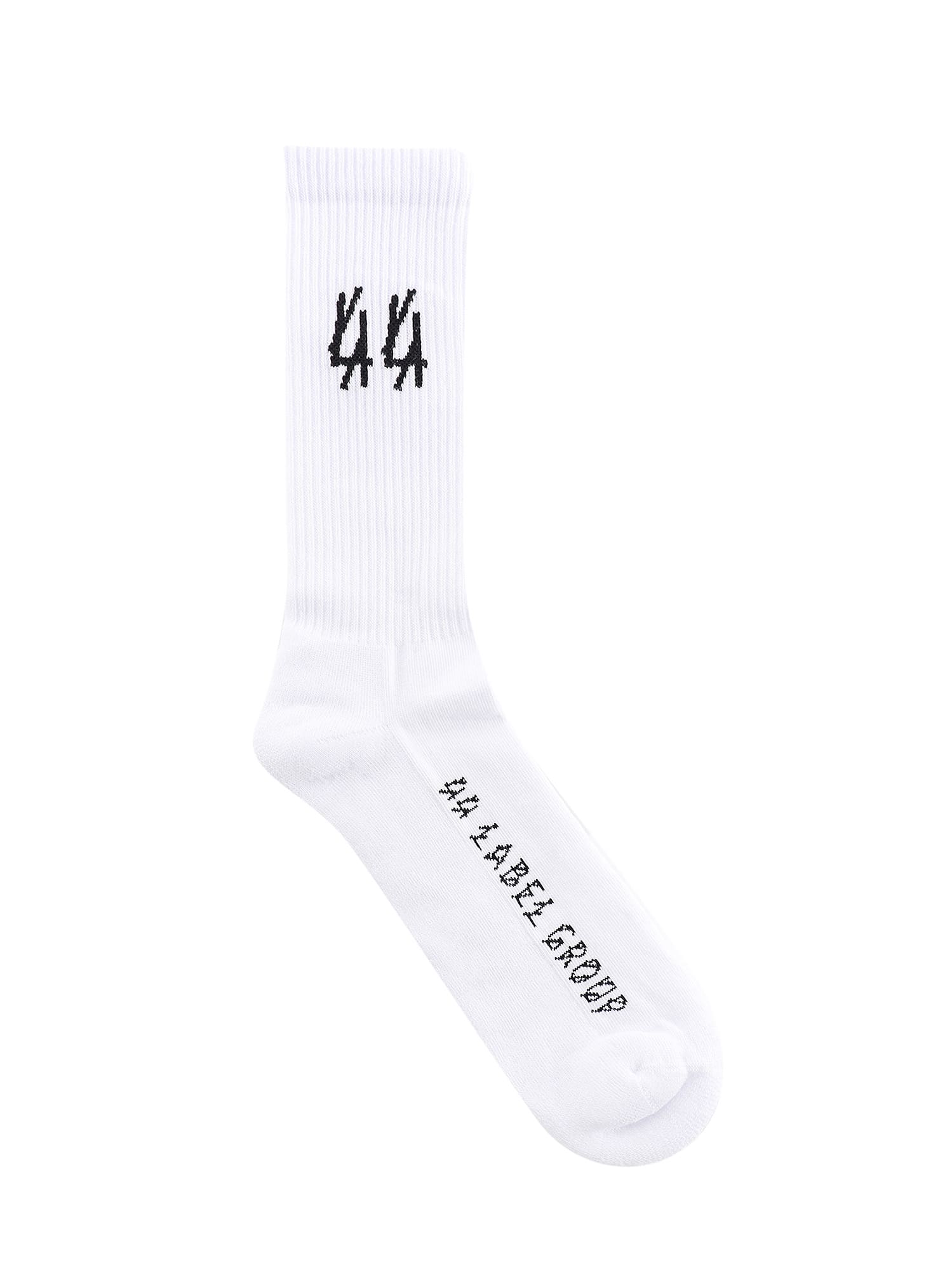 44 Label Group White Cotton Sports Socks In White