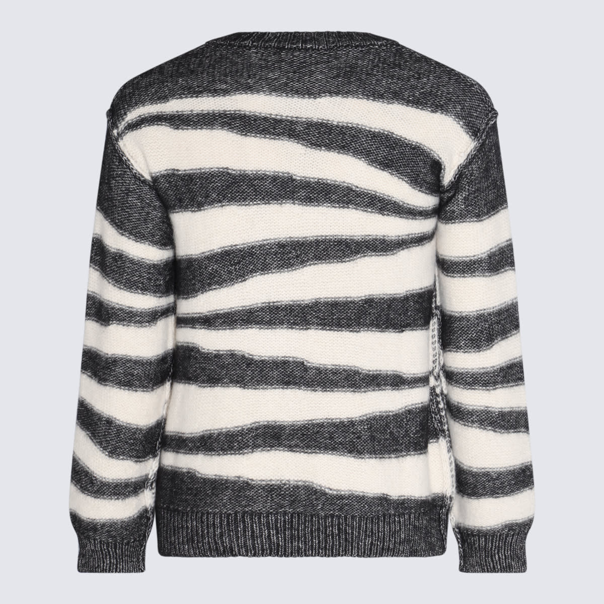 Shop Apc Grey And White Cotton-wool Blend Jumper