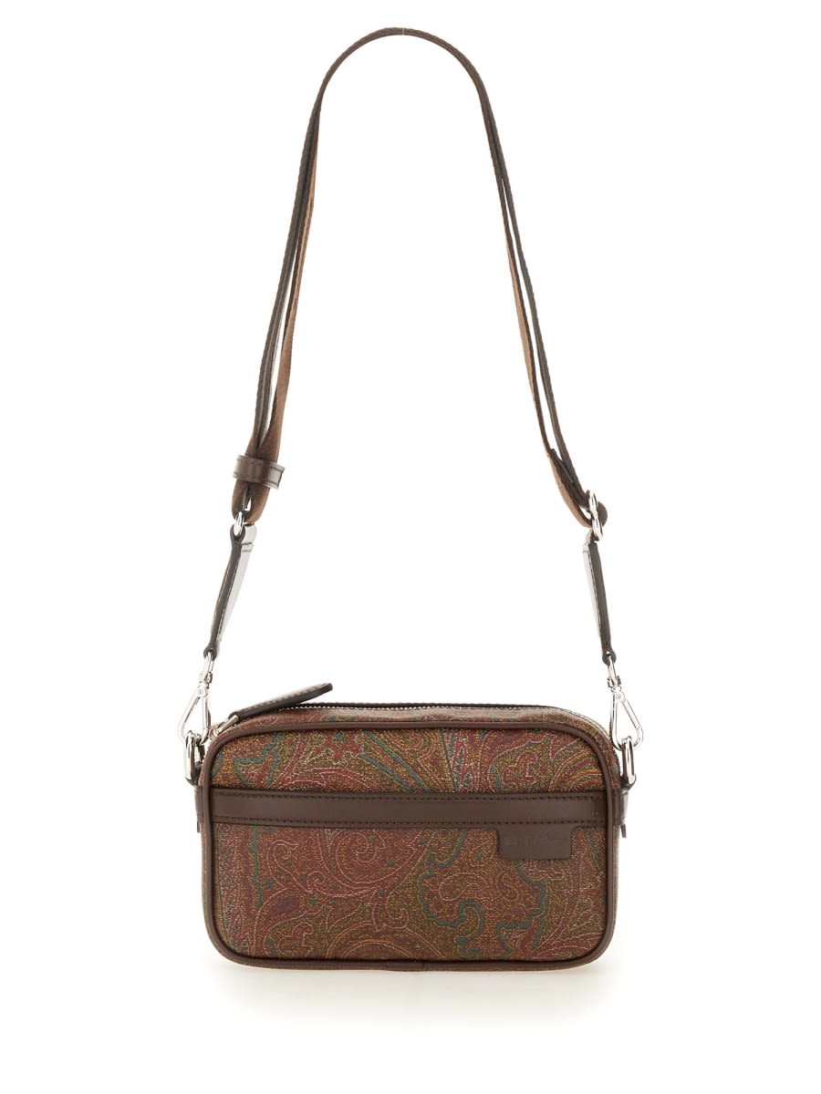 Shop Etro Camera Case In Paisley Motif In Brown