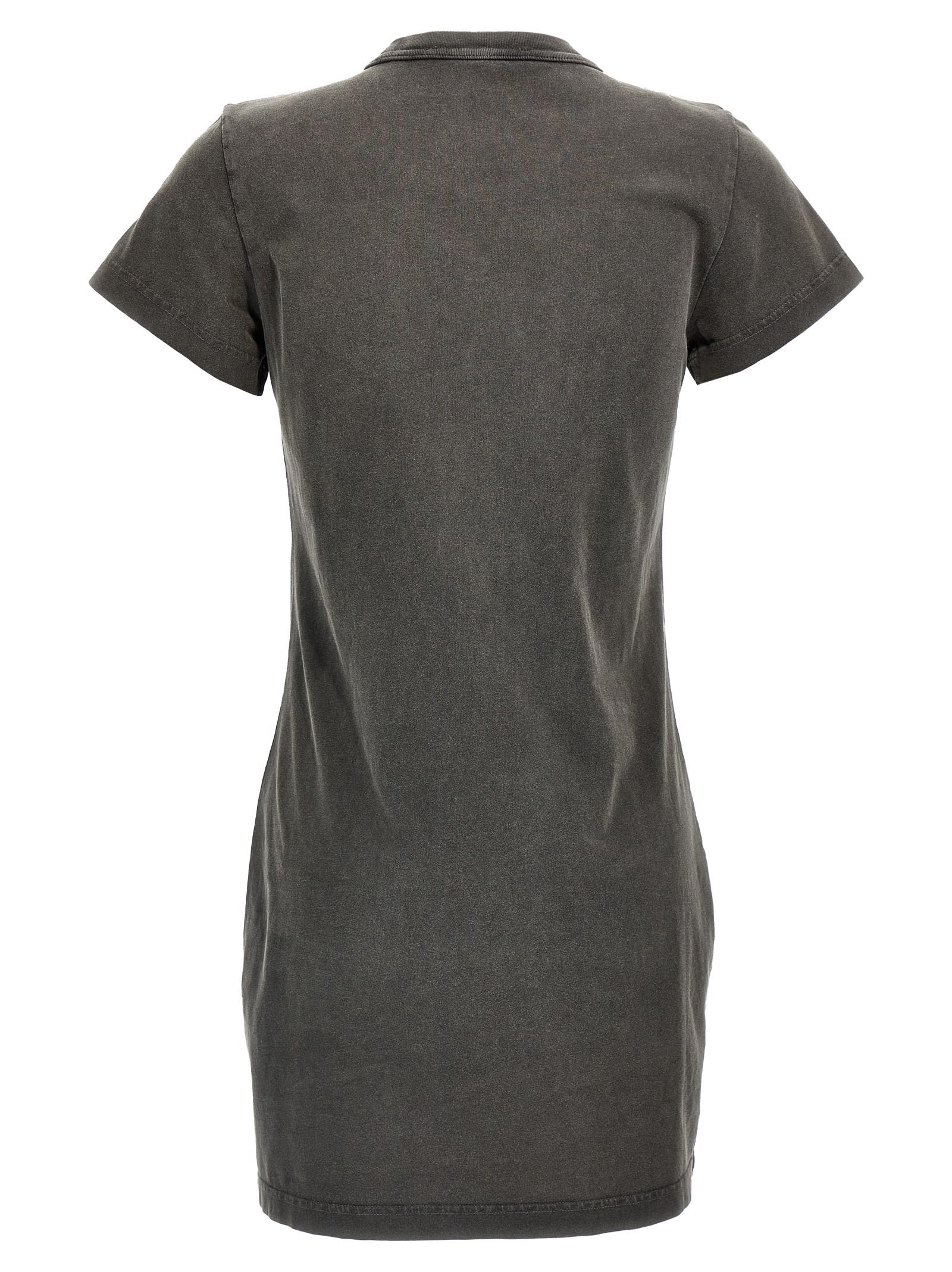 Shop Alexander Wang T Shrunken Tee Dress In Gray