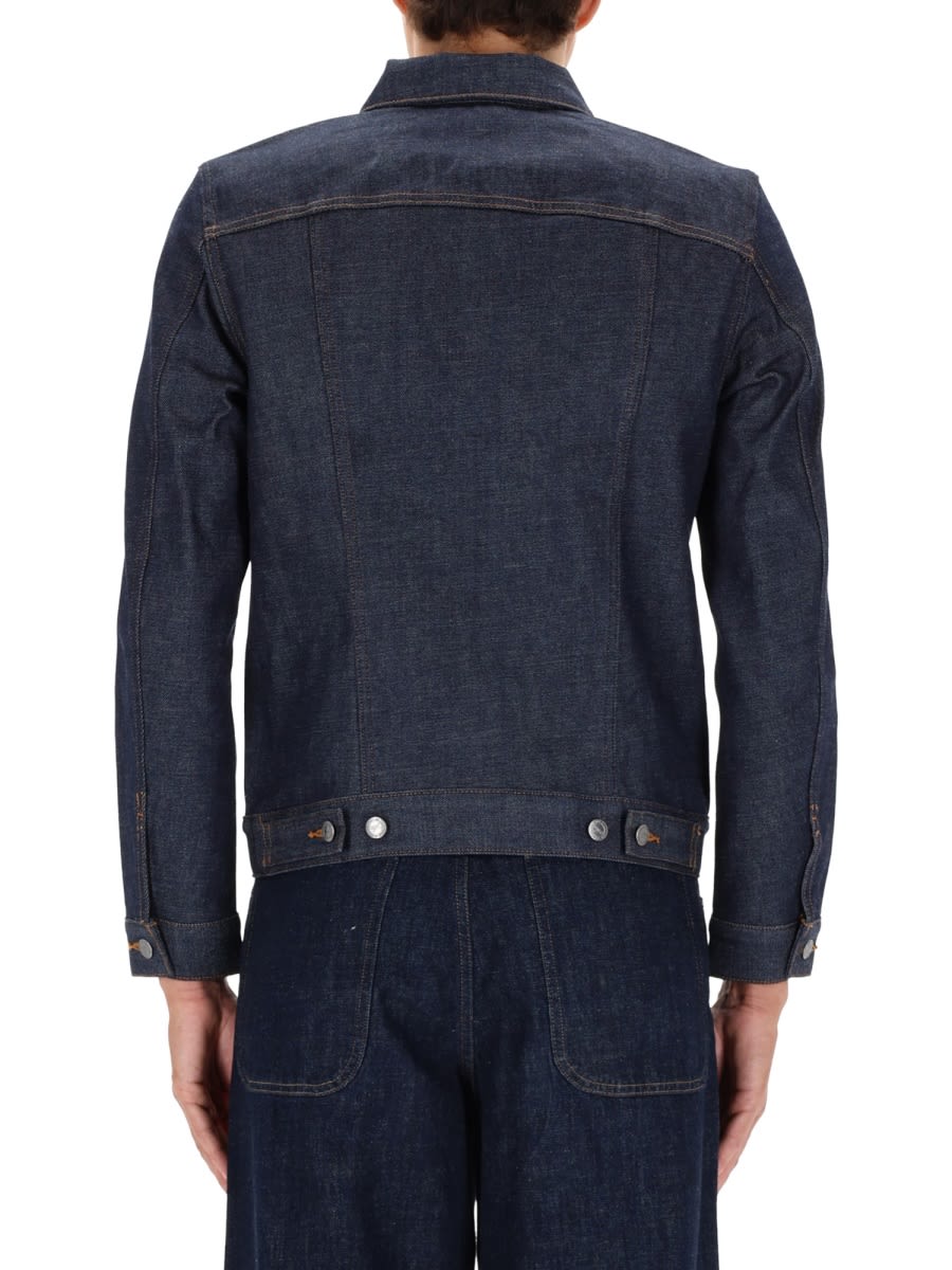 Apc A.p.c. Classic Indigo Denim Jacket With Structured Silhouette In Blue