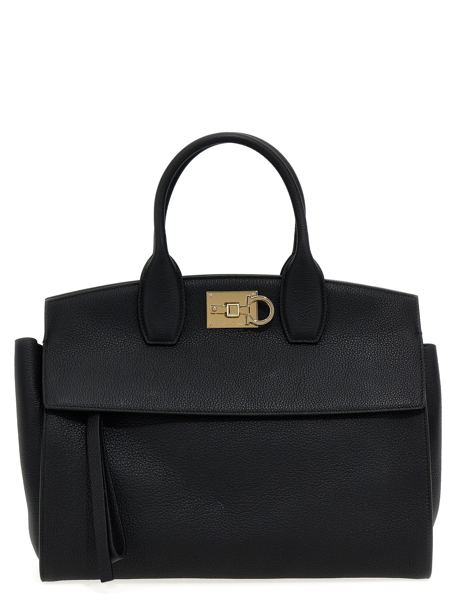 Ferragamo The Studio Soft Large Handbag In Black