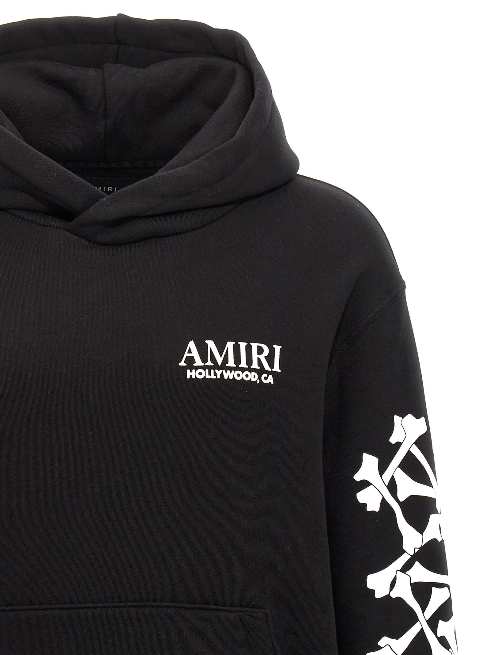 Shop Amiri Bones Stacked Hoodie In Black