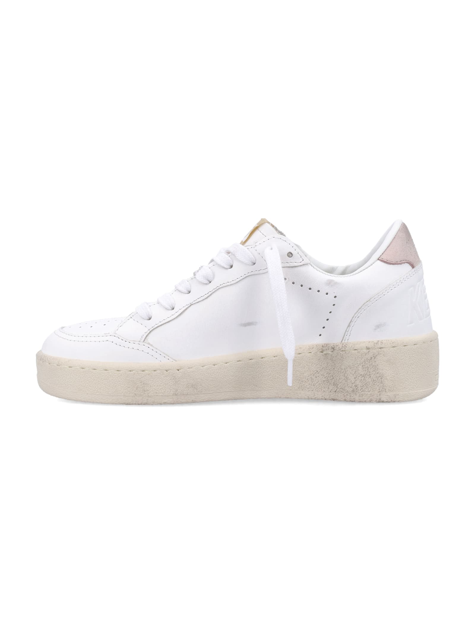 Golden Goose Ball Star 2 White Leather Sneakers In White Pink