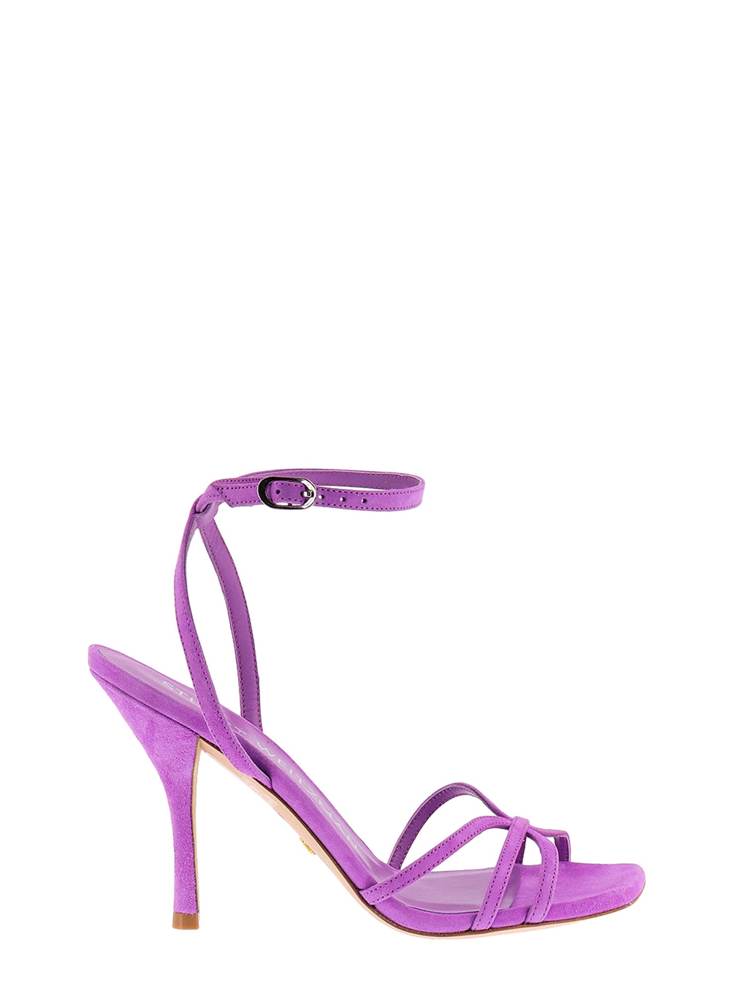 Shop Stuart Weitzman Barelythere 100 Sandals In Purple
