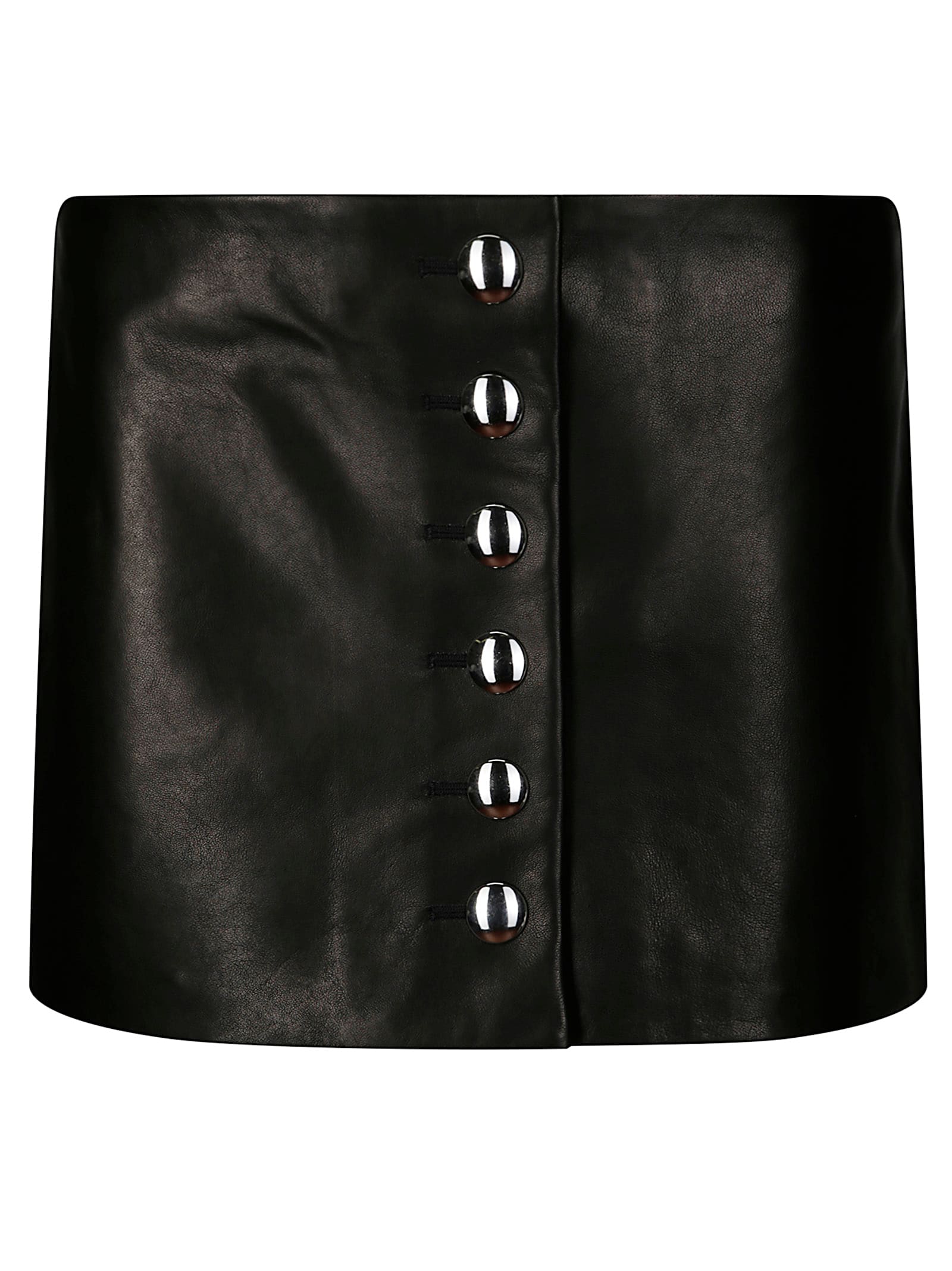 Khaite Leather Skirt In Silver