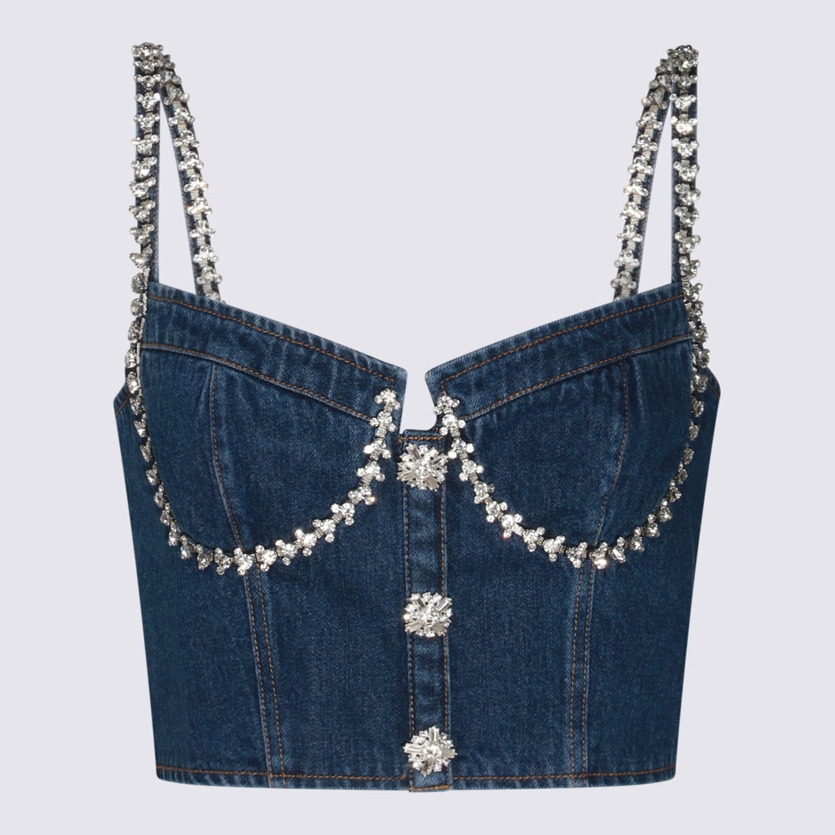 Embellished Denim Top