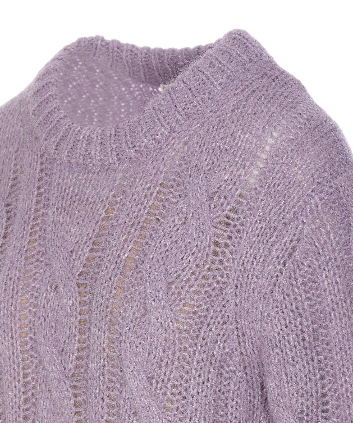 Shop Michael Kors Cable Knit Dress In Purple