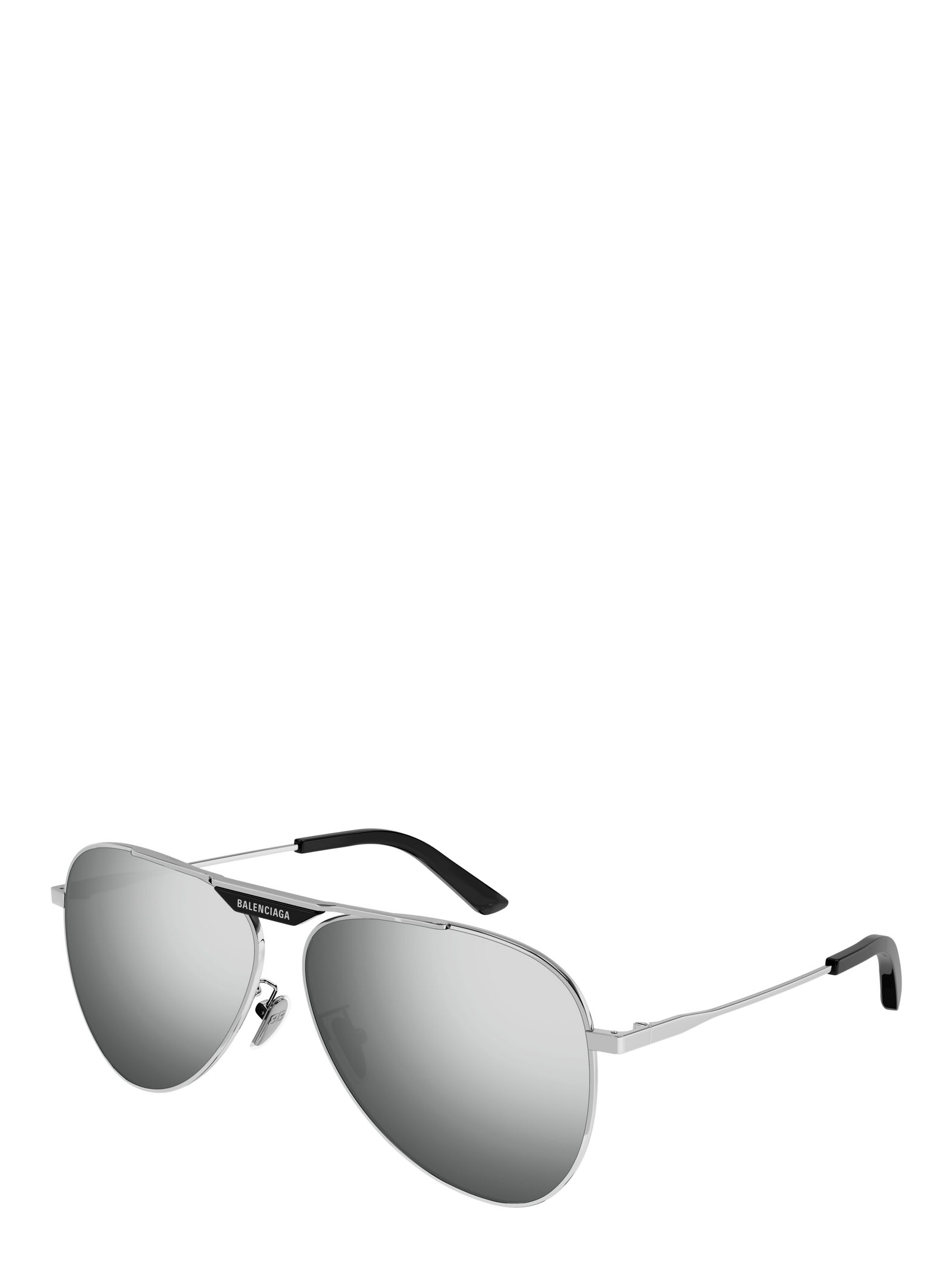 Shop Balenciaga Bb0244s Silver Sunglasses