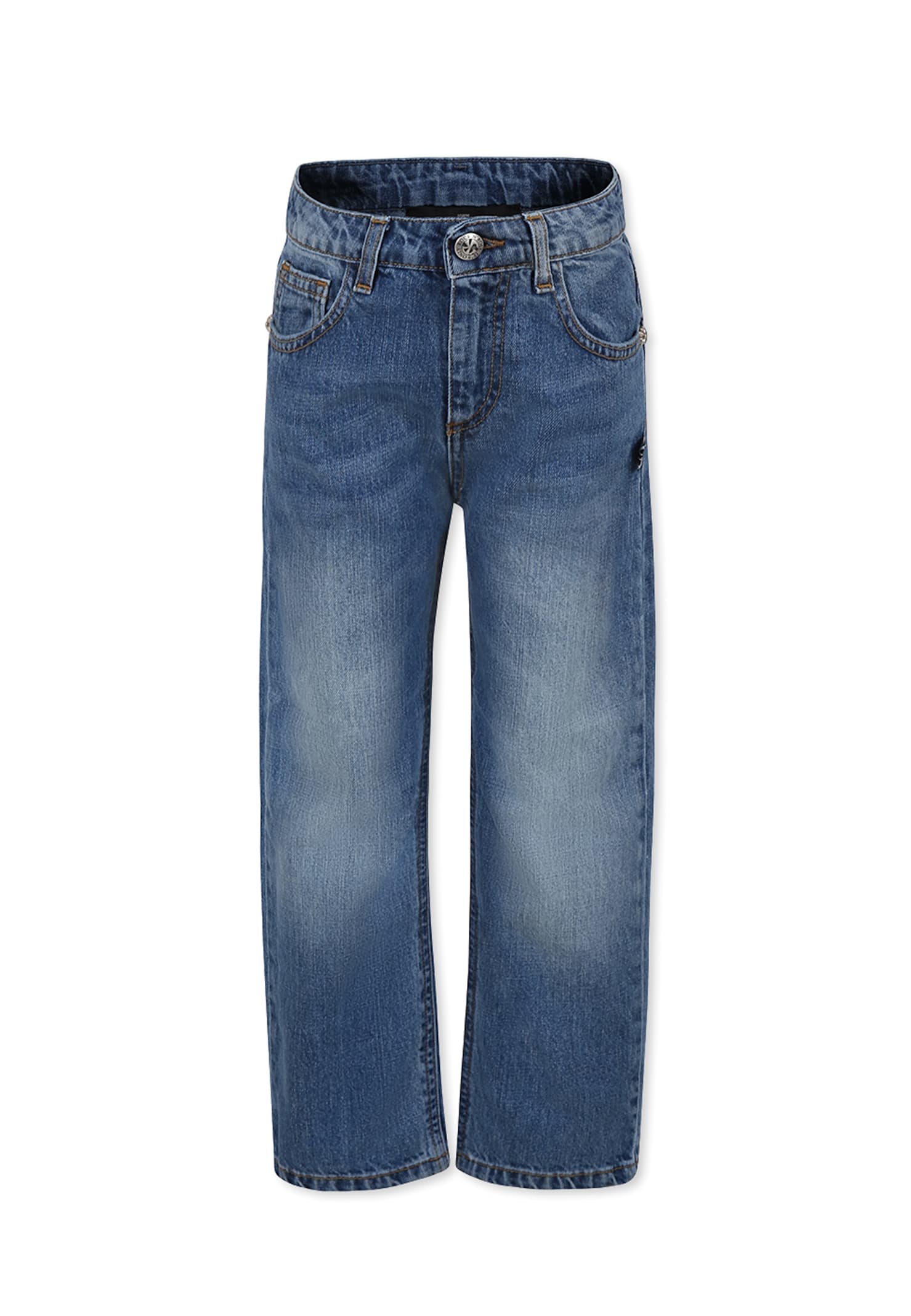 Richmond Denim Jeans For Boy With Logo In Blue