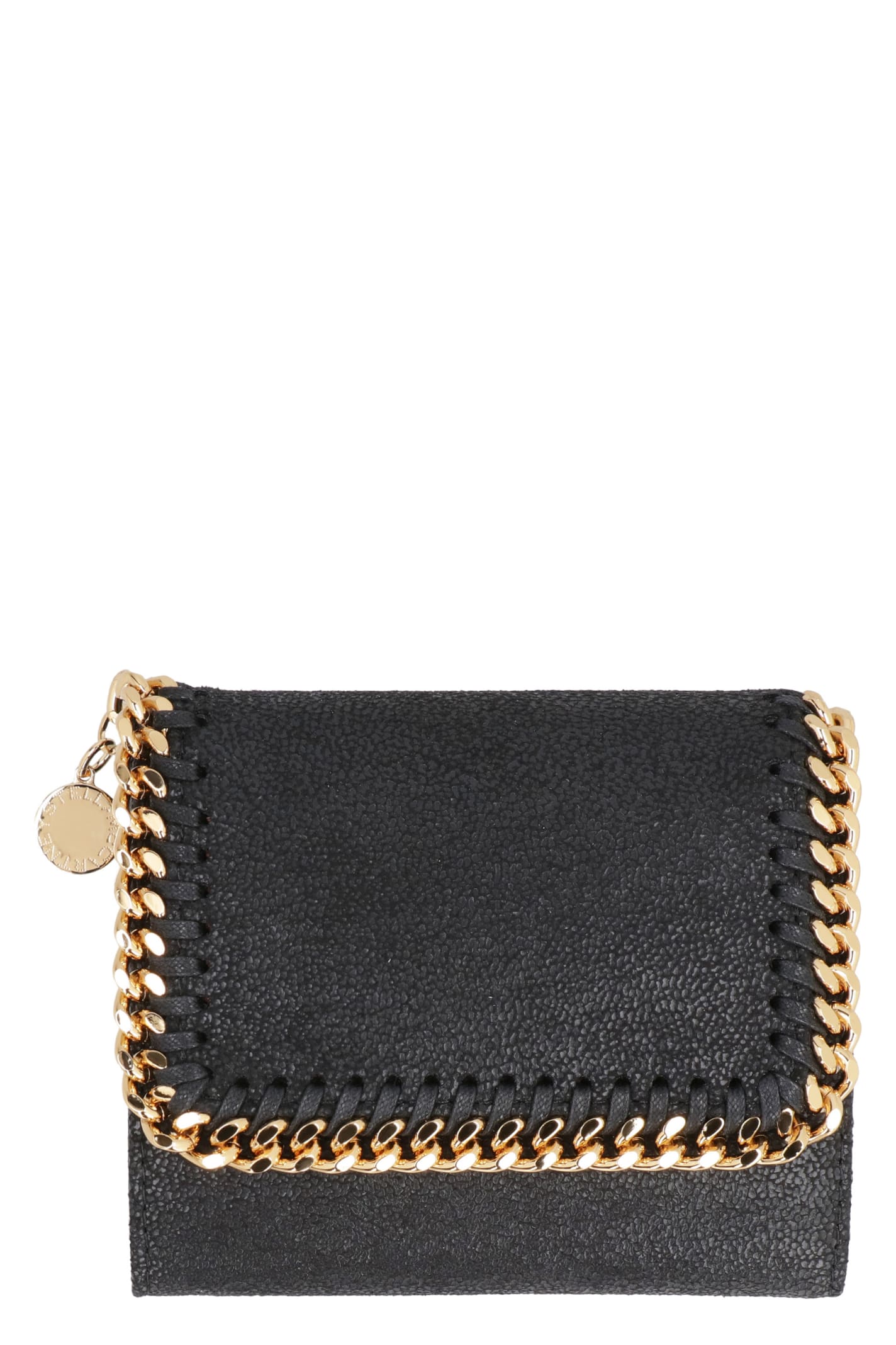 Stella Mccartney Falabella Small Flap Wallet In Black