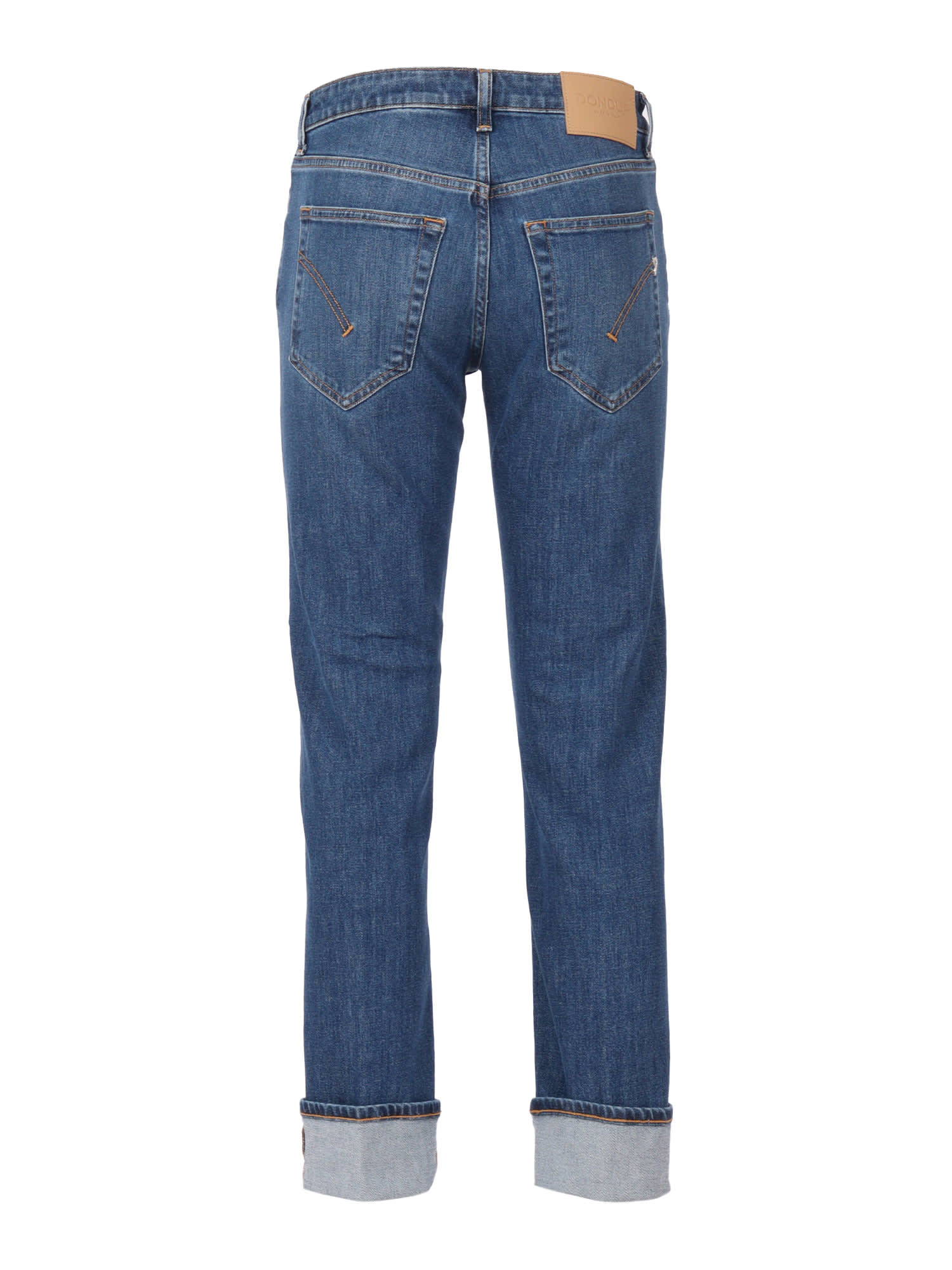Dondup Relaxed Fit Jeans With Rolled Cuffs In Blue