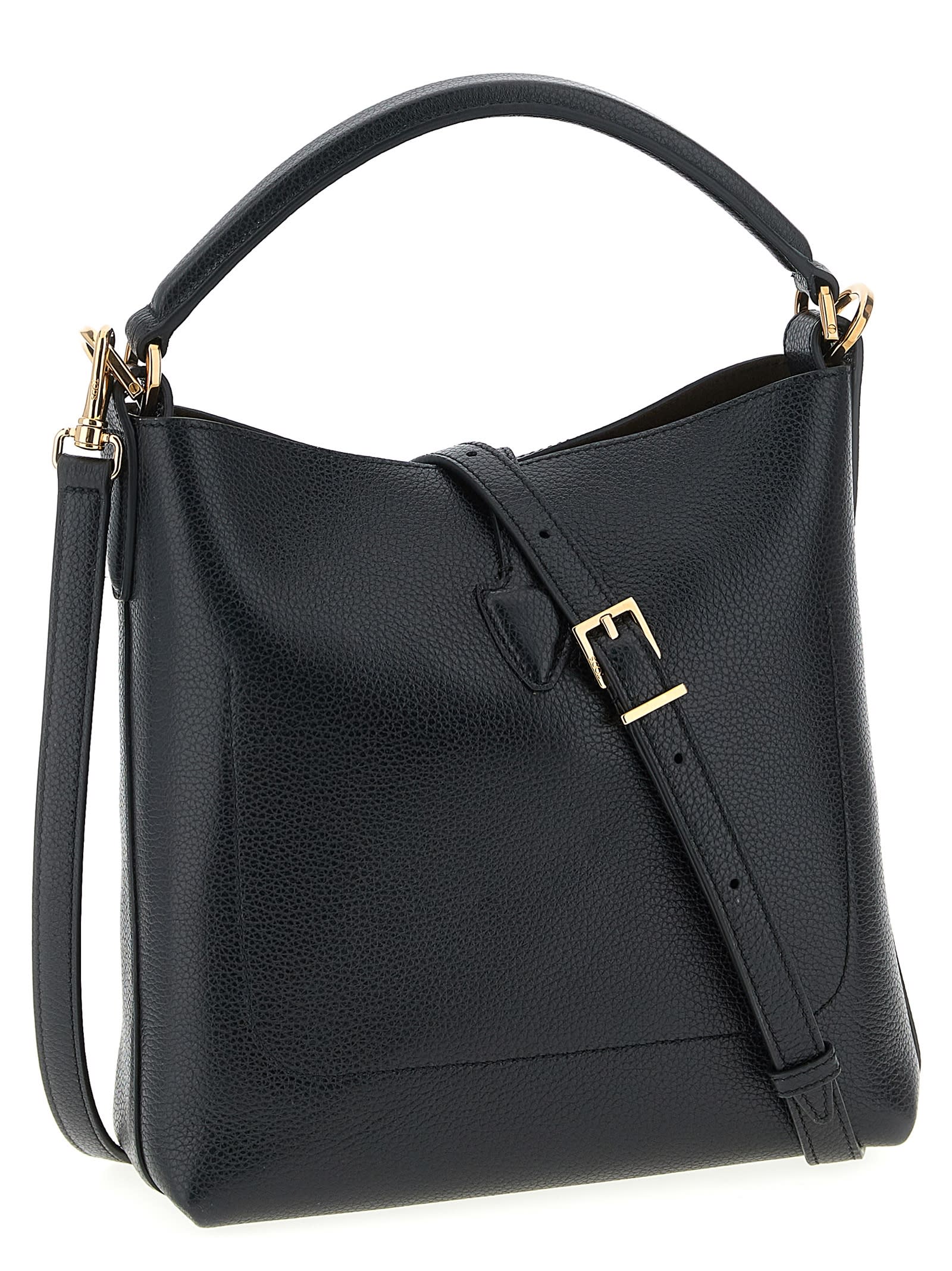 Tod's T-timeless Mini Leather Bucket In Black