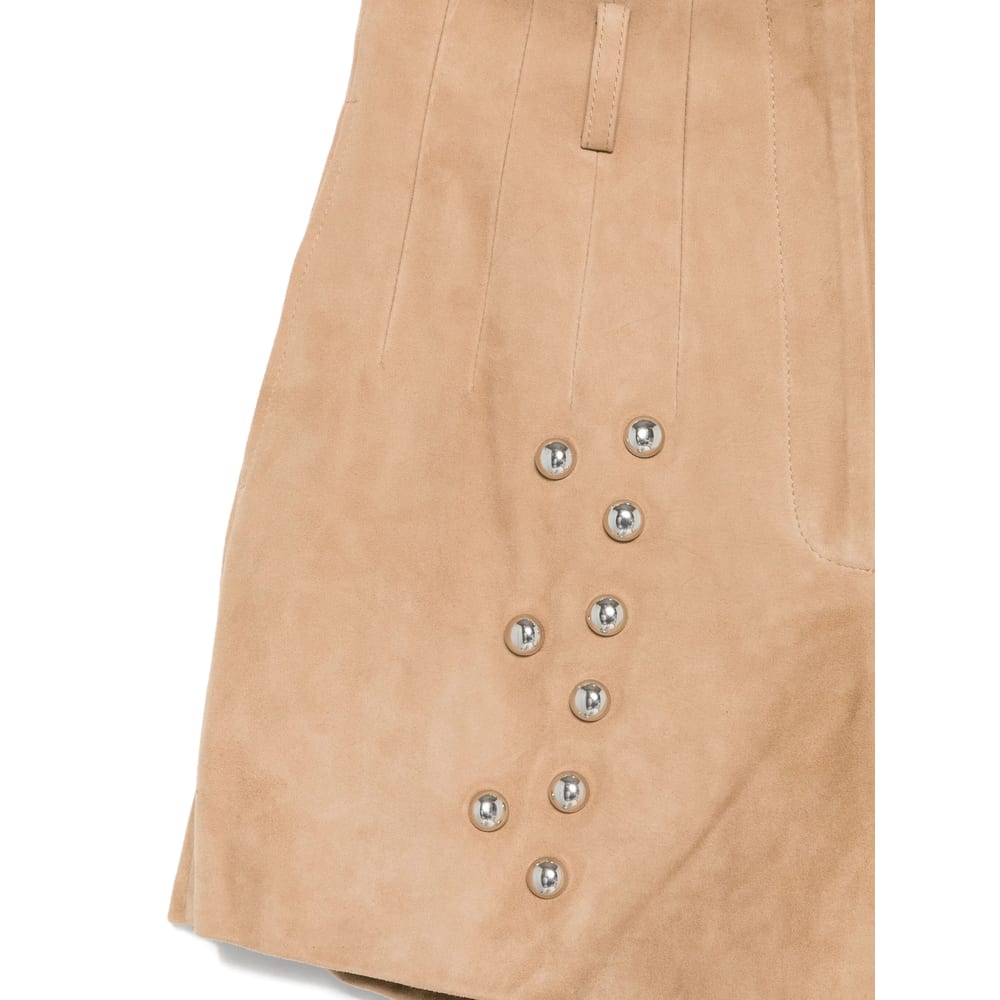 Iro Studded Shorts In Brown