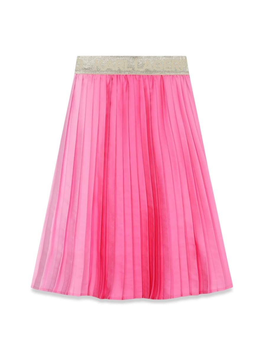 Shop Karl Lagerfeld Pleated Skirt In Pink