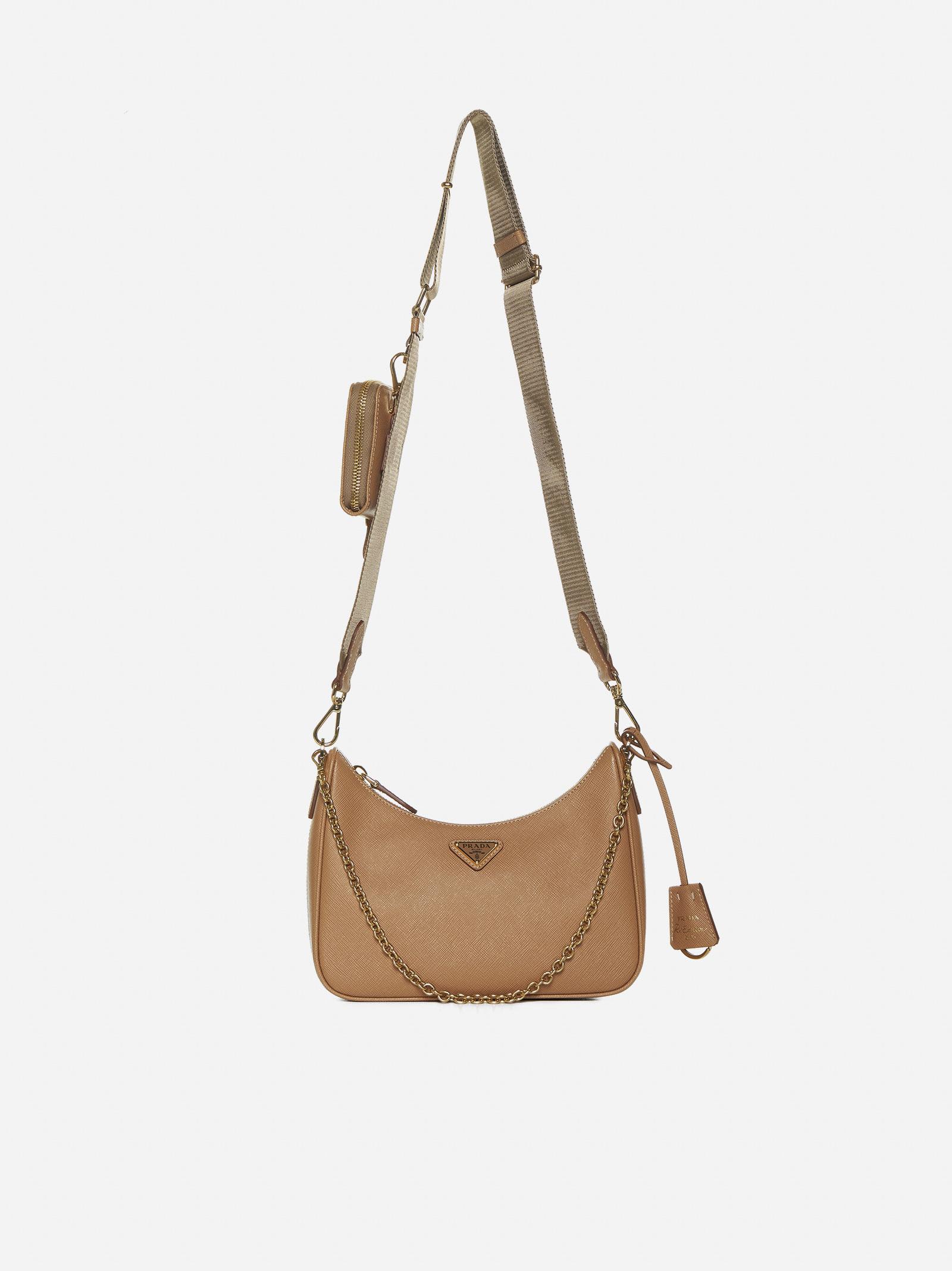 Shop Prada Re-edition 2005 Saffiano Leather Bag In Naturale 1