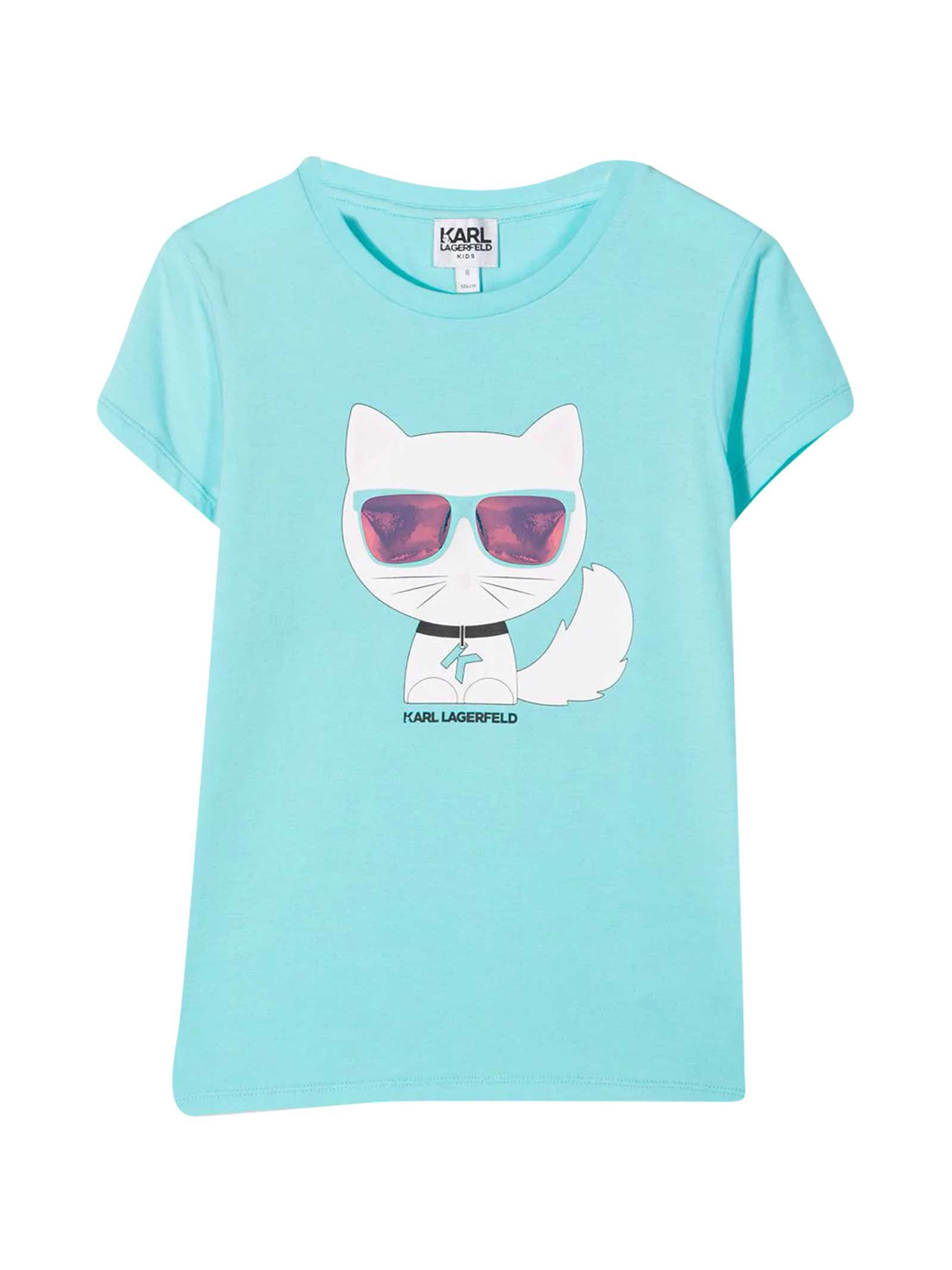 KARL LAGERFELD CHOUPETTE TEEN T-SHIRT WITH PRINT,11859477