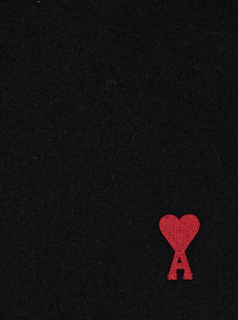 Ami Alexandre Mattiussi Red Ami De Coeur Scarf In Black