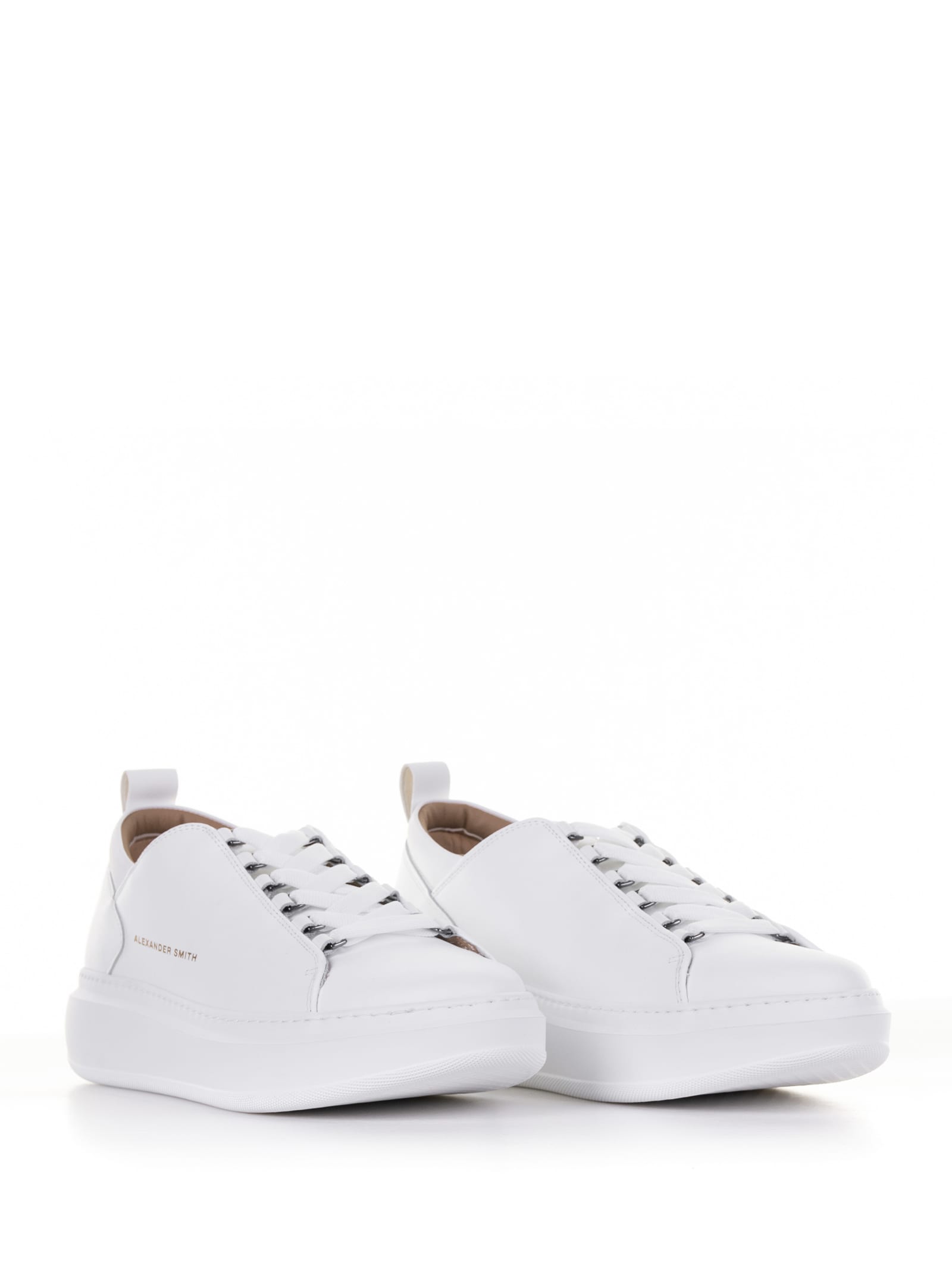 Shop Alexander Smith White Wembley Leather Sneaker