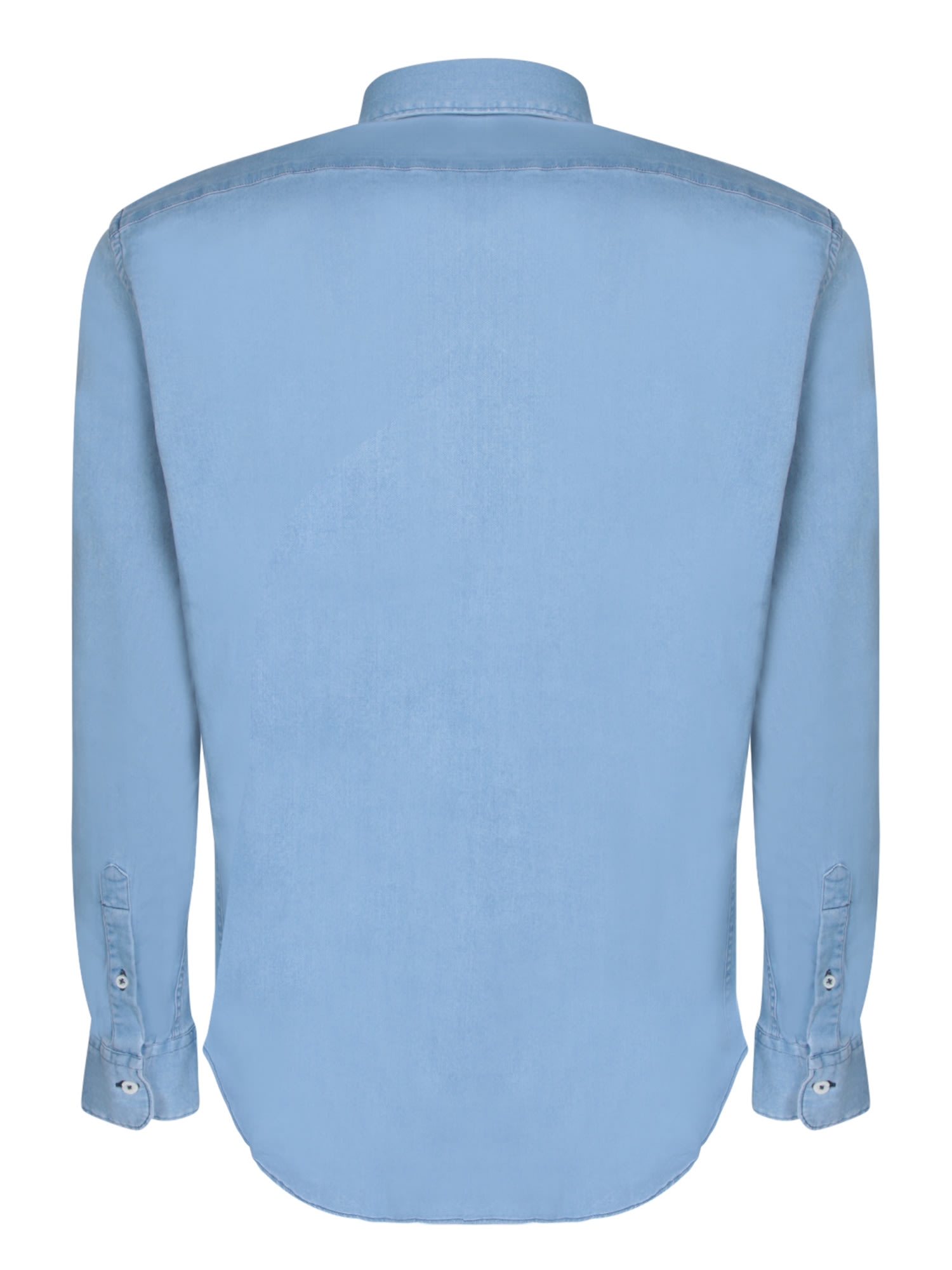 Shop Canali Denim Blue Shirt