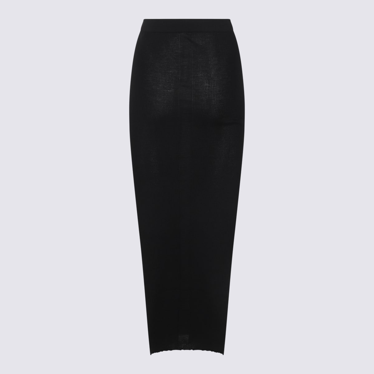 Rick Owens Womens Black Soft Pillar Stretch-wool Blend Maxi Skirt In Black