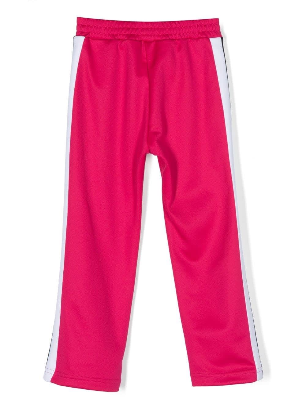 Shop Palm Angels Fuchsia Track Trousers With Logo In Pink