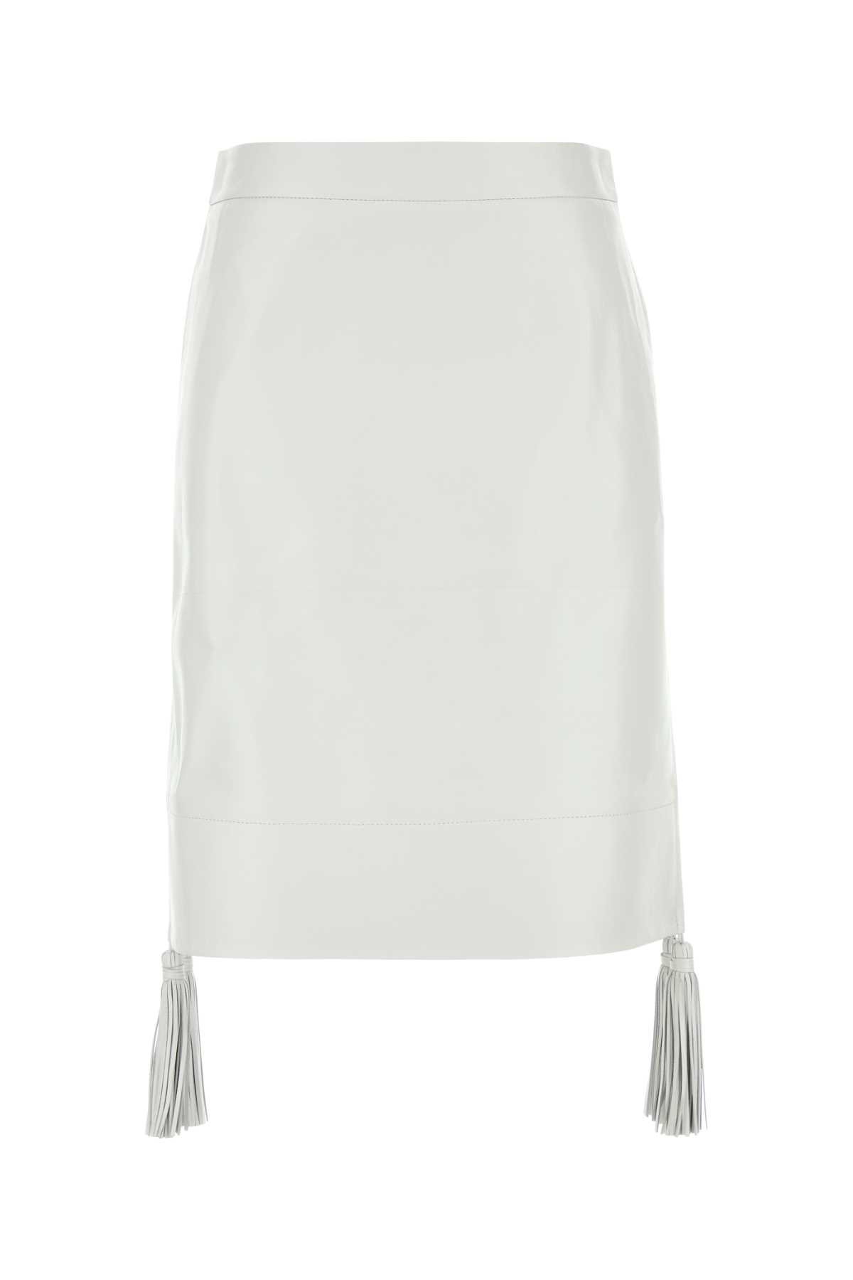 White Leather Skirt