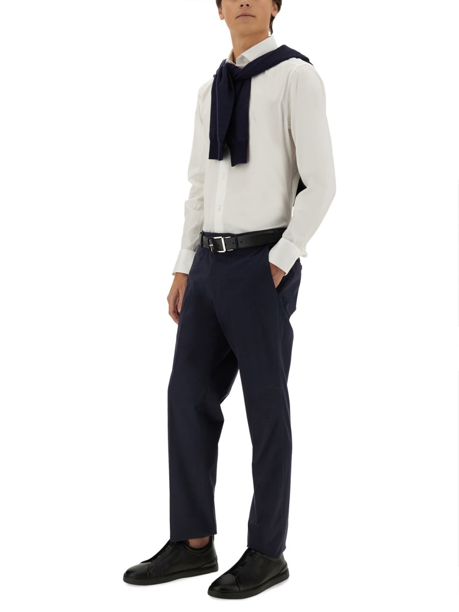 Shop Zegna Stretch Cotton Shirt In White