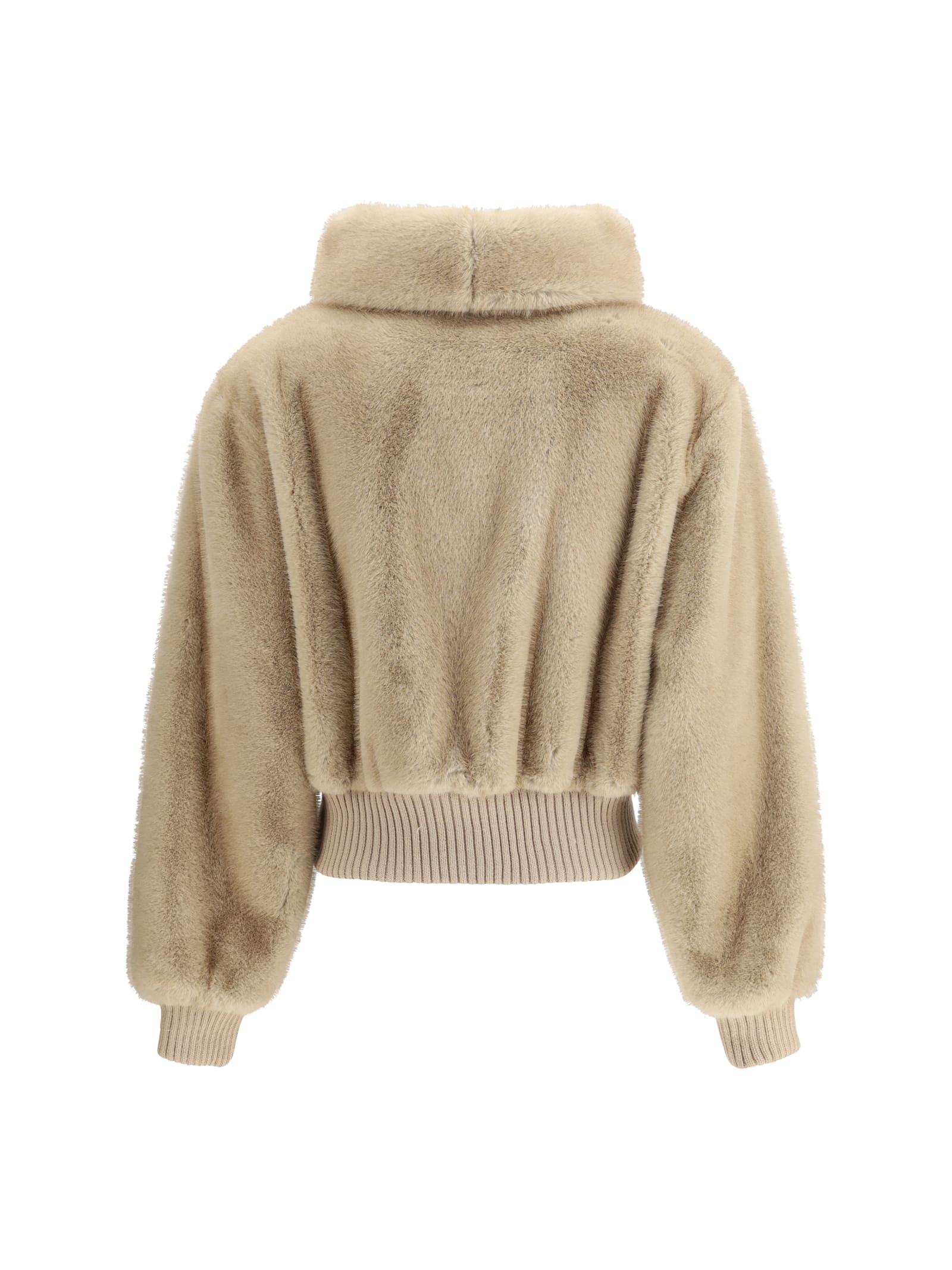 Pinko Faux Fur Bomber Jacket In Multi