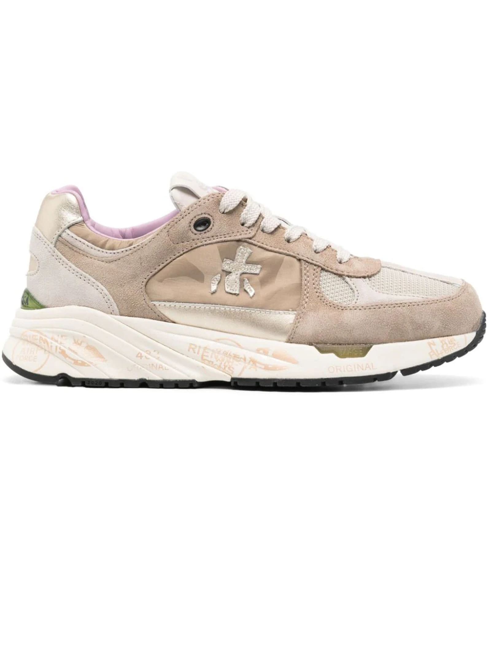 Shop Premiata Beige Suede Mase Sneakers