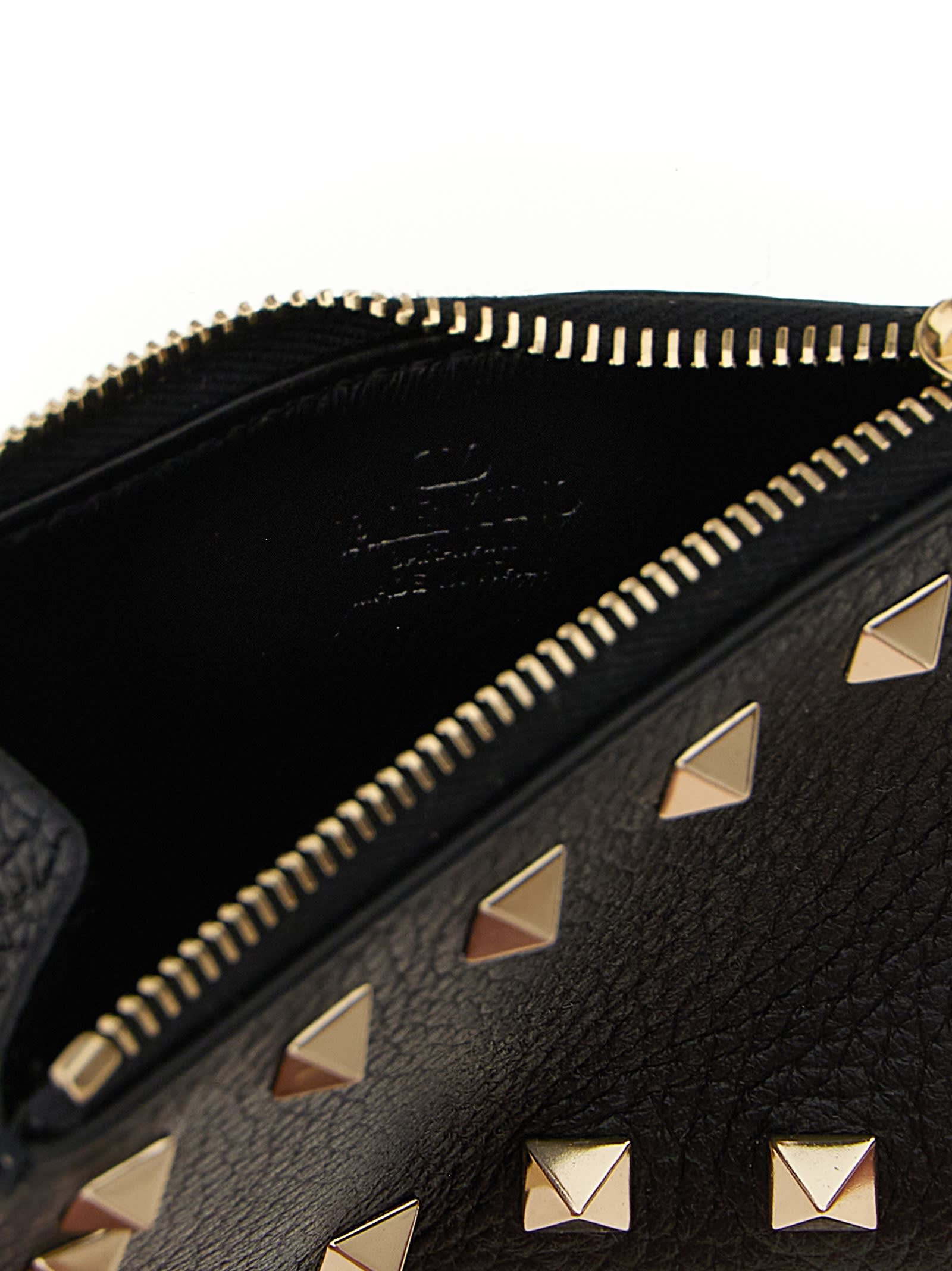Valentino Garavani Rockstud Cardholder In Black