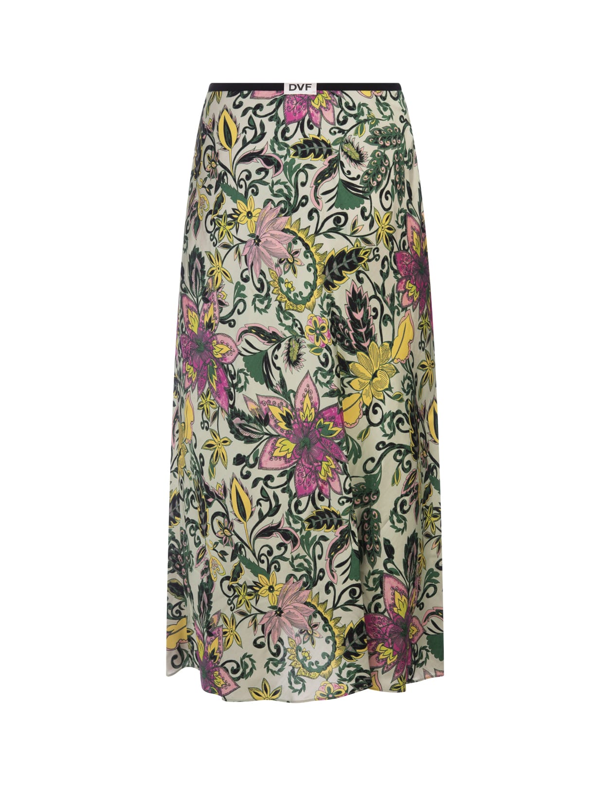 Shop Diane Von Furstenberg Dina Reversible Skirt In Garden Paisley Mint Green And Pink In Multicolour