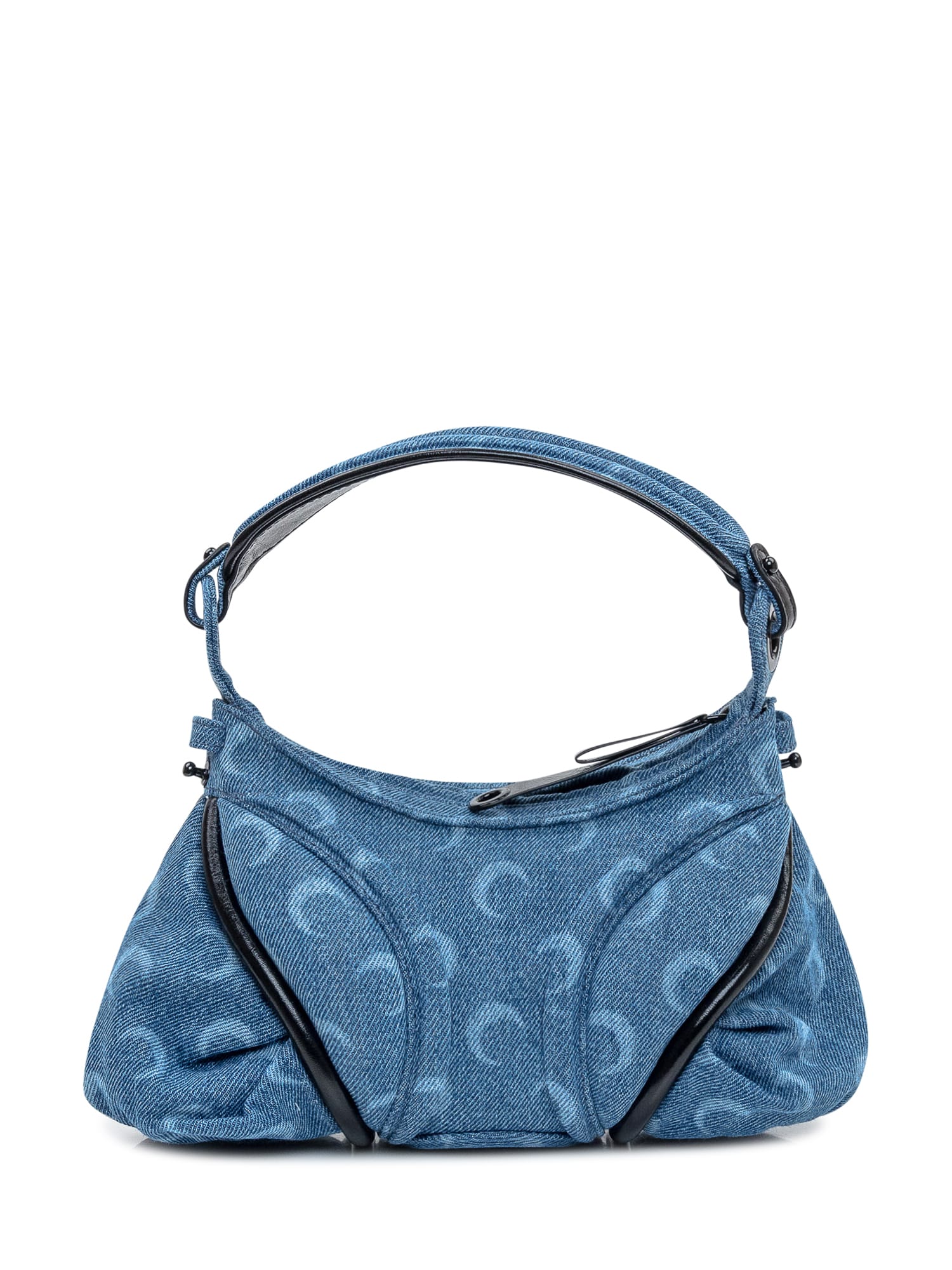 Shop Marine Serre Moon Laser Futura Mini Bag In Light Blue