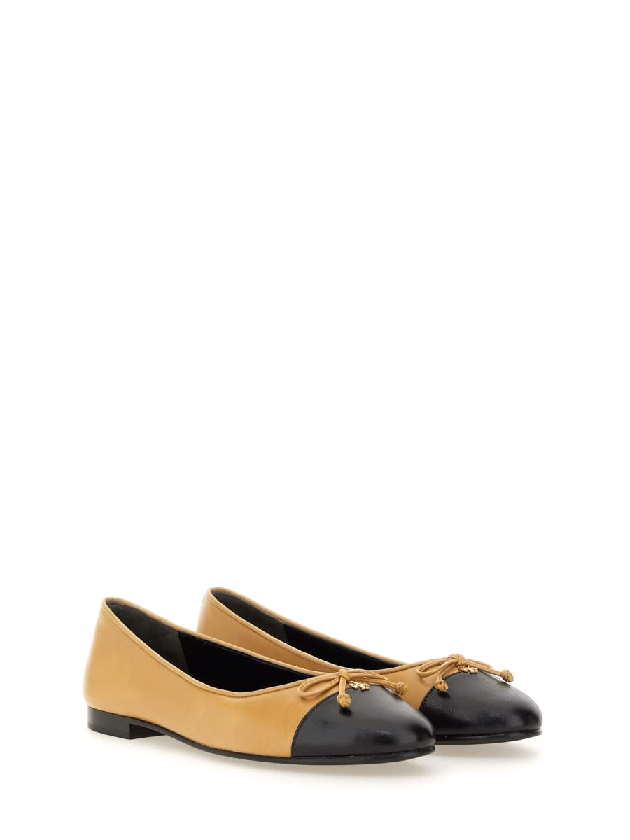 Shop Tory Burch Ballerina Bow In Beige