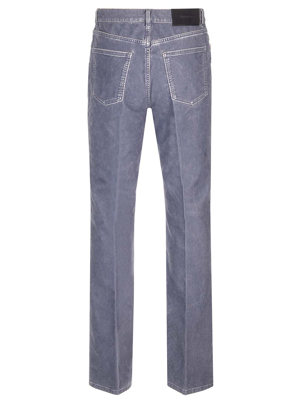 Shop Ferragamo Flocked Velvet Pants In Grey