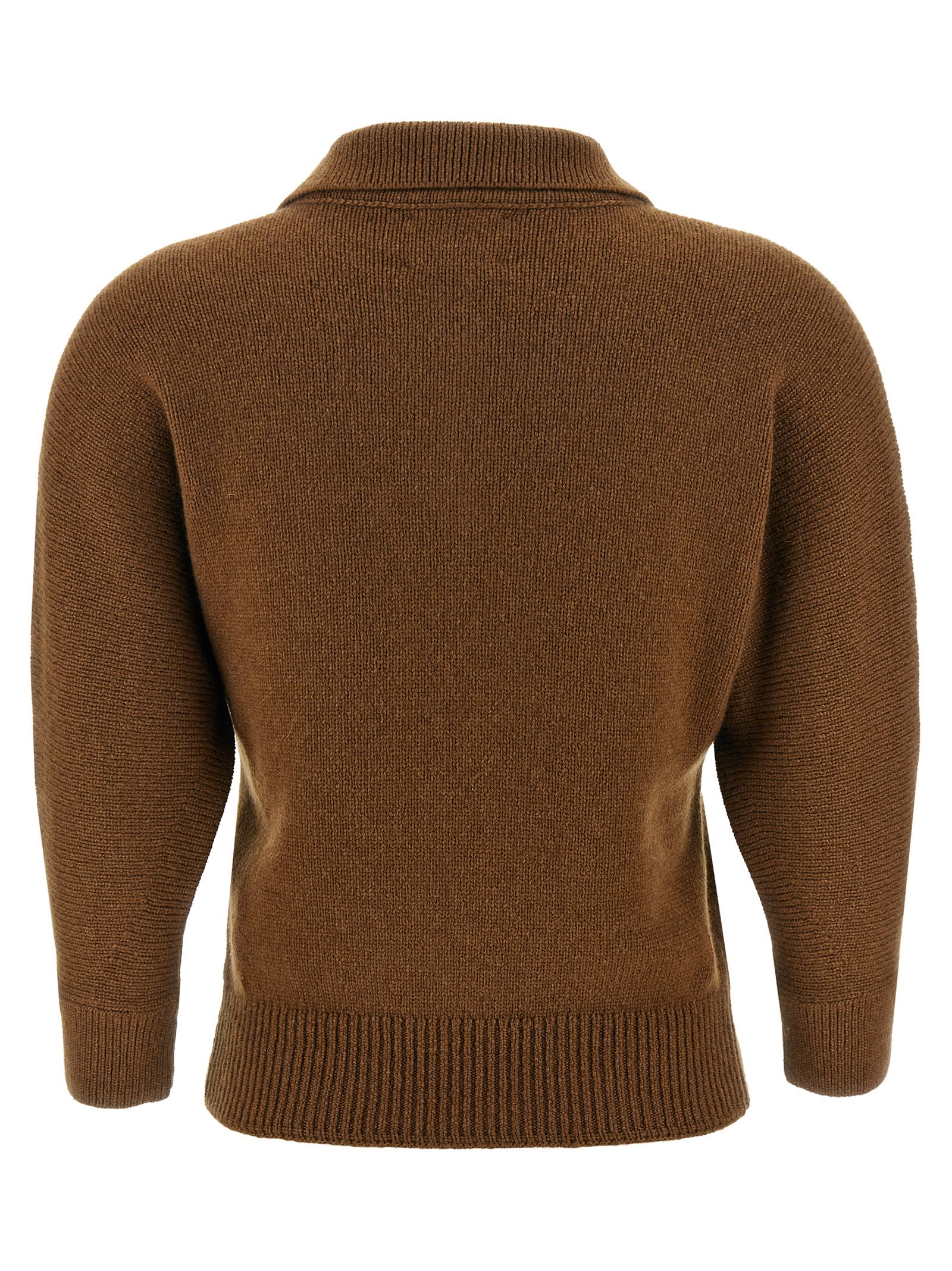 Khaite Herve Cashmere Polo Neck Sweater In Brown