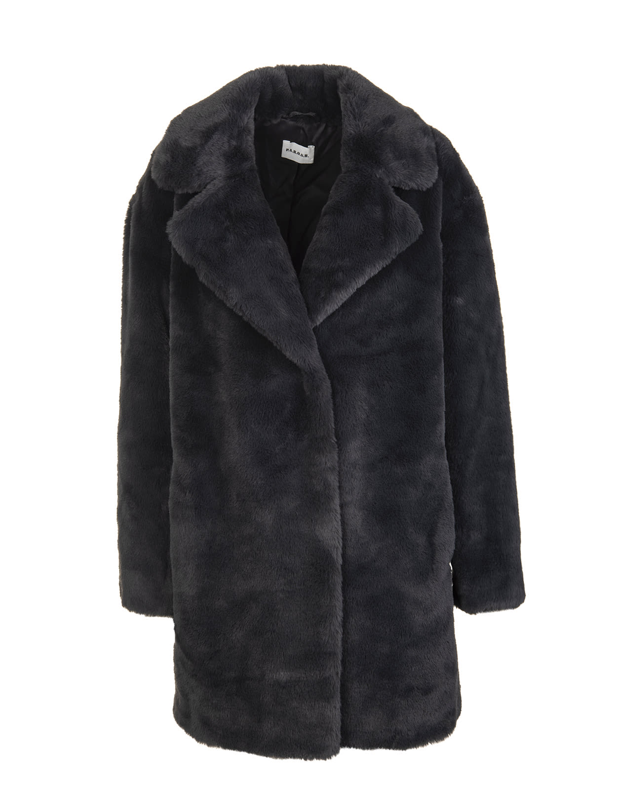 Parosh Woman Dark Grey Eco Fur Coat