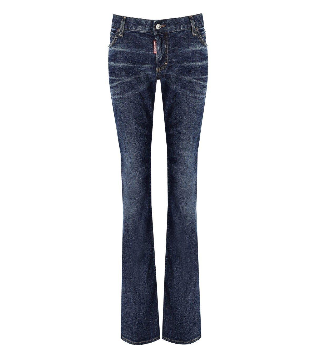 Dsquared2 Dark Pressed Wash Medium Waist Jennifer Jeans In Blu Denim
