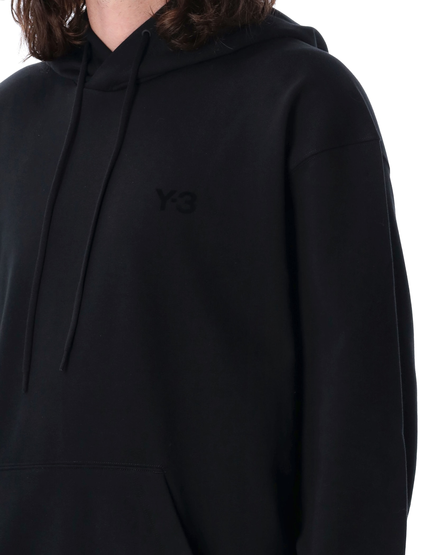 Shop Y-3 Logo Hoodie In Black