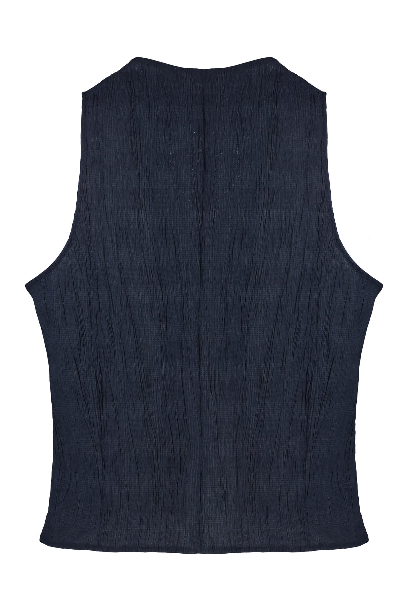 Shop Emporio Armani Vest In Technical Fabric In Blue