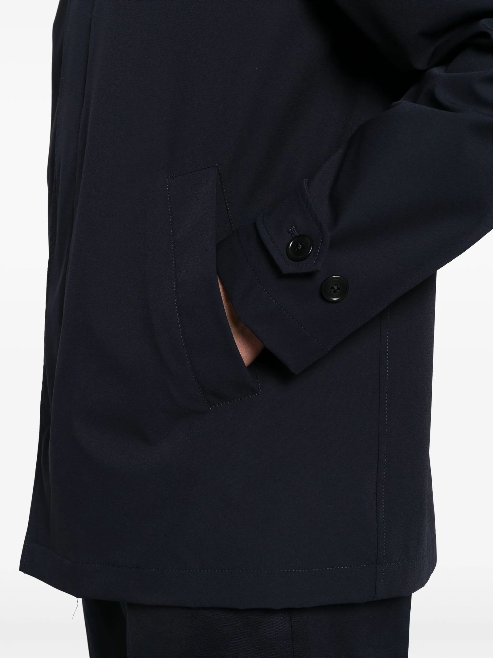 Fay Dark Navy Minimalist Jacket In Blue